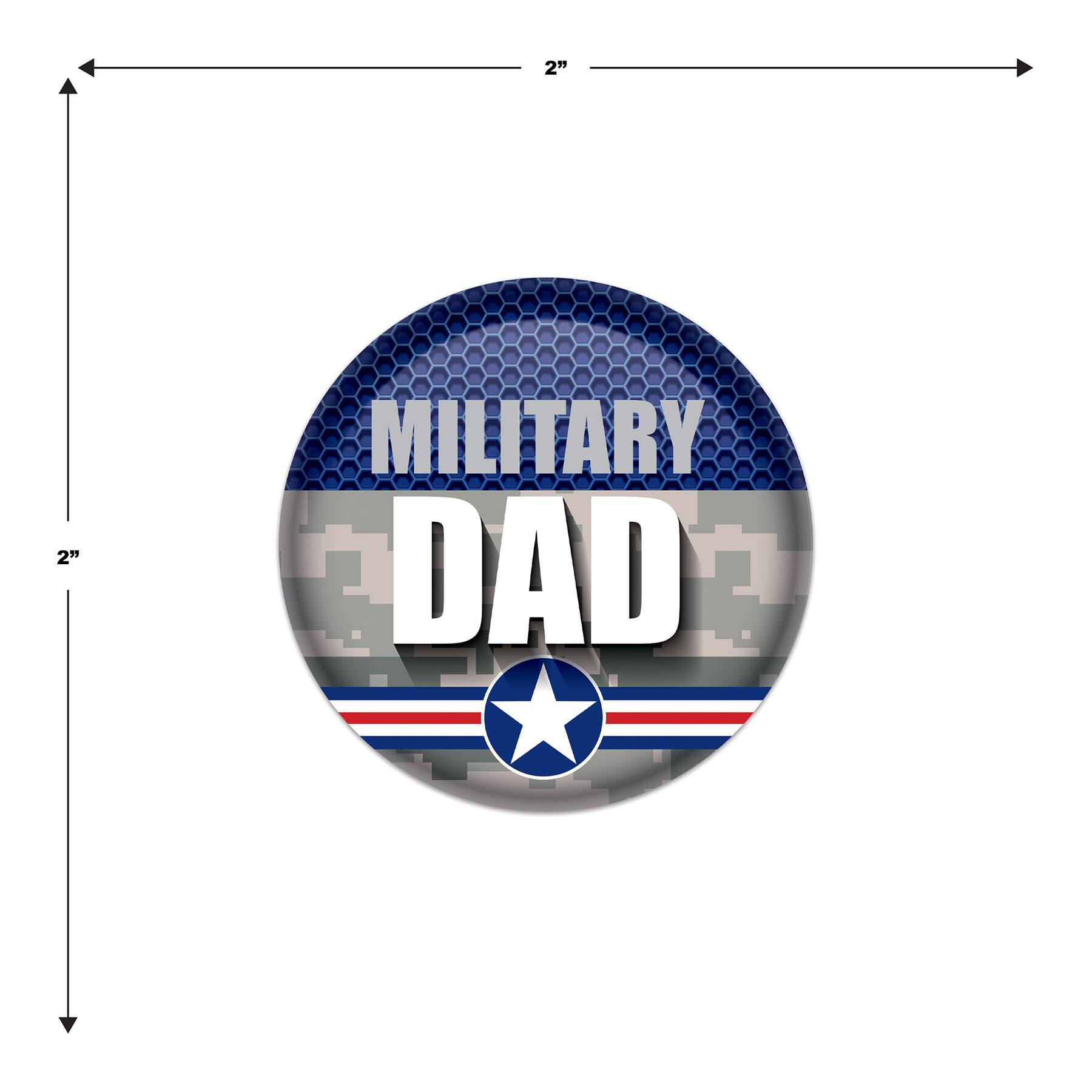 Beistle 2" Camouflage Military Dad Buttons, 6ct.