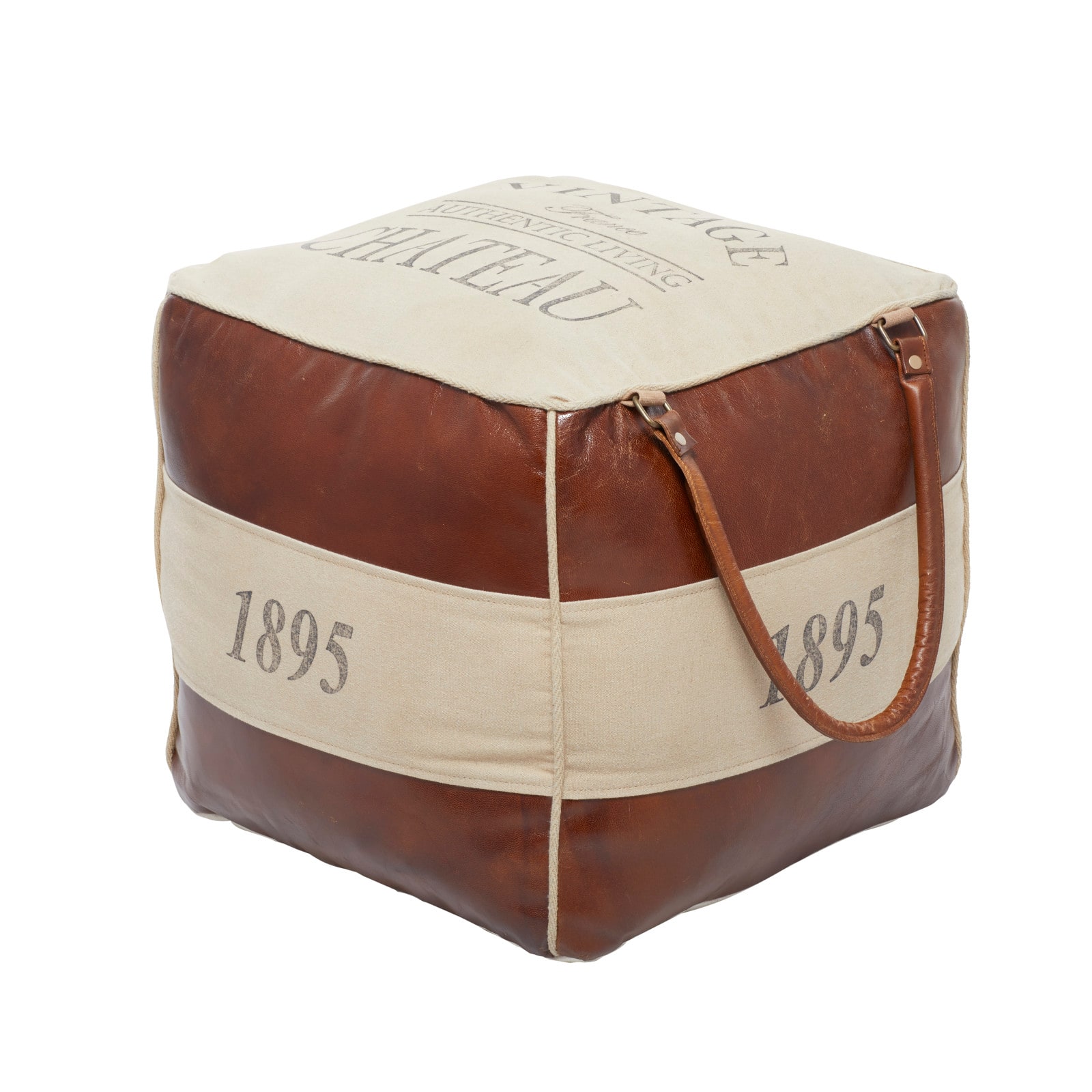 Brown Canvas Rustic Stool