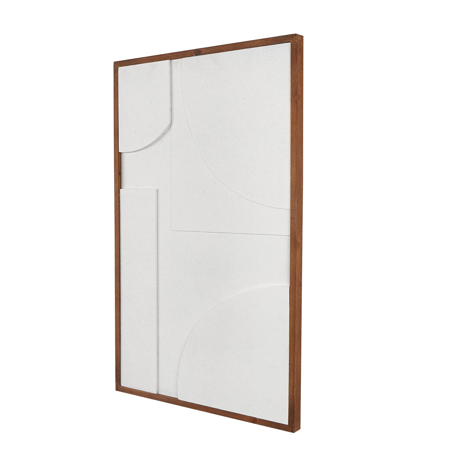 White Dimensional Geometric Framed Wall Décor