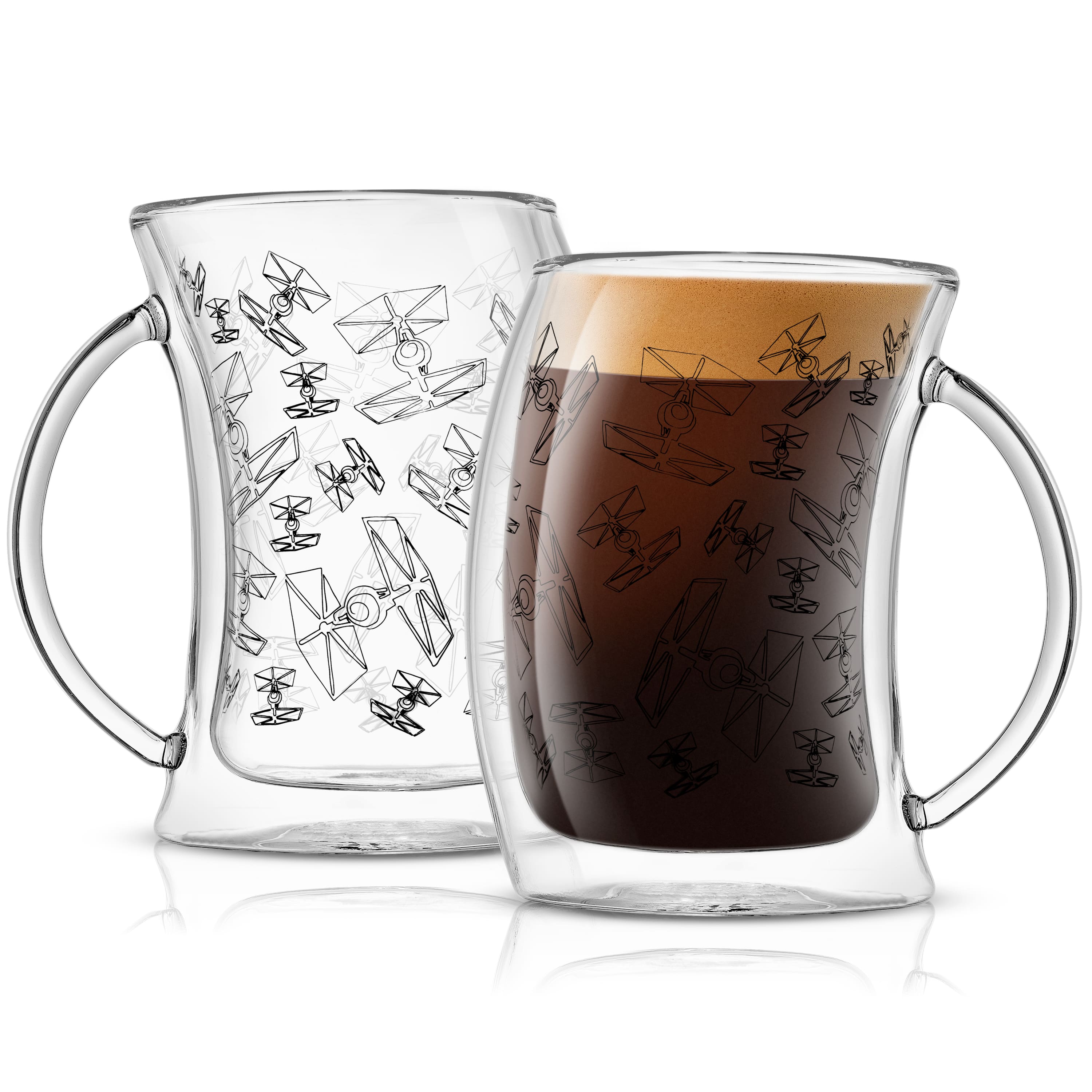 JoyJolt® Star Wars™ TIE Fighter™ 2oz. Double Wall Glass Mugs, 2ct.