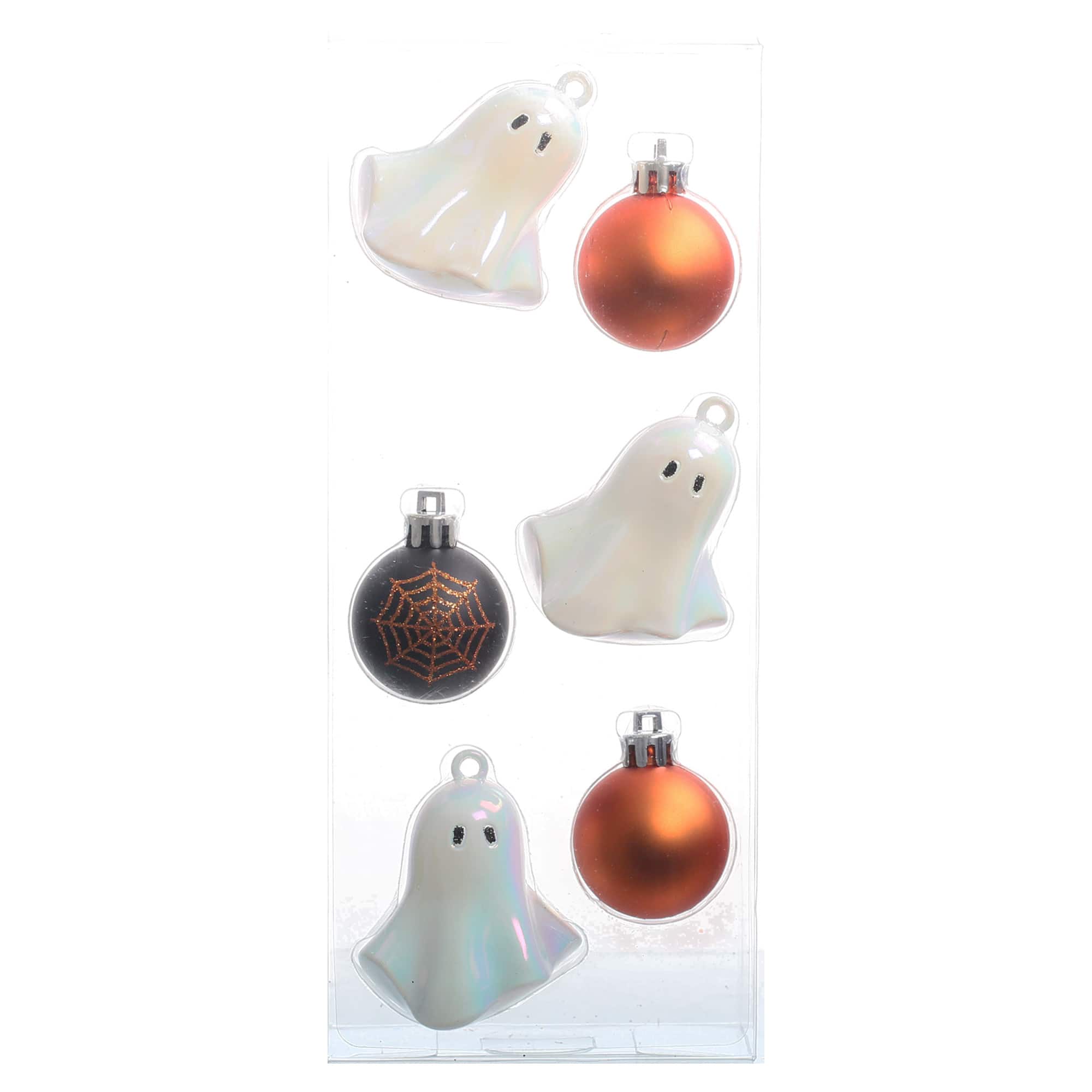 6 Pack Shatterproof Ghost & Ball Ornaments by Ashland®