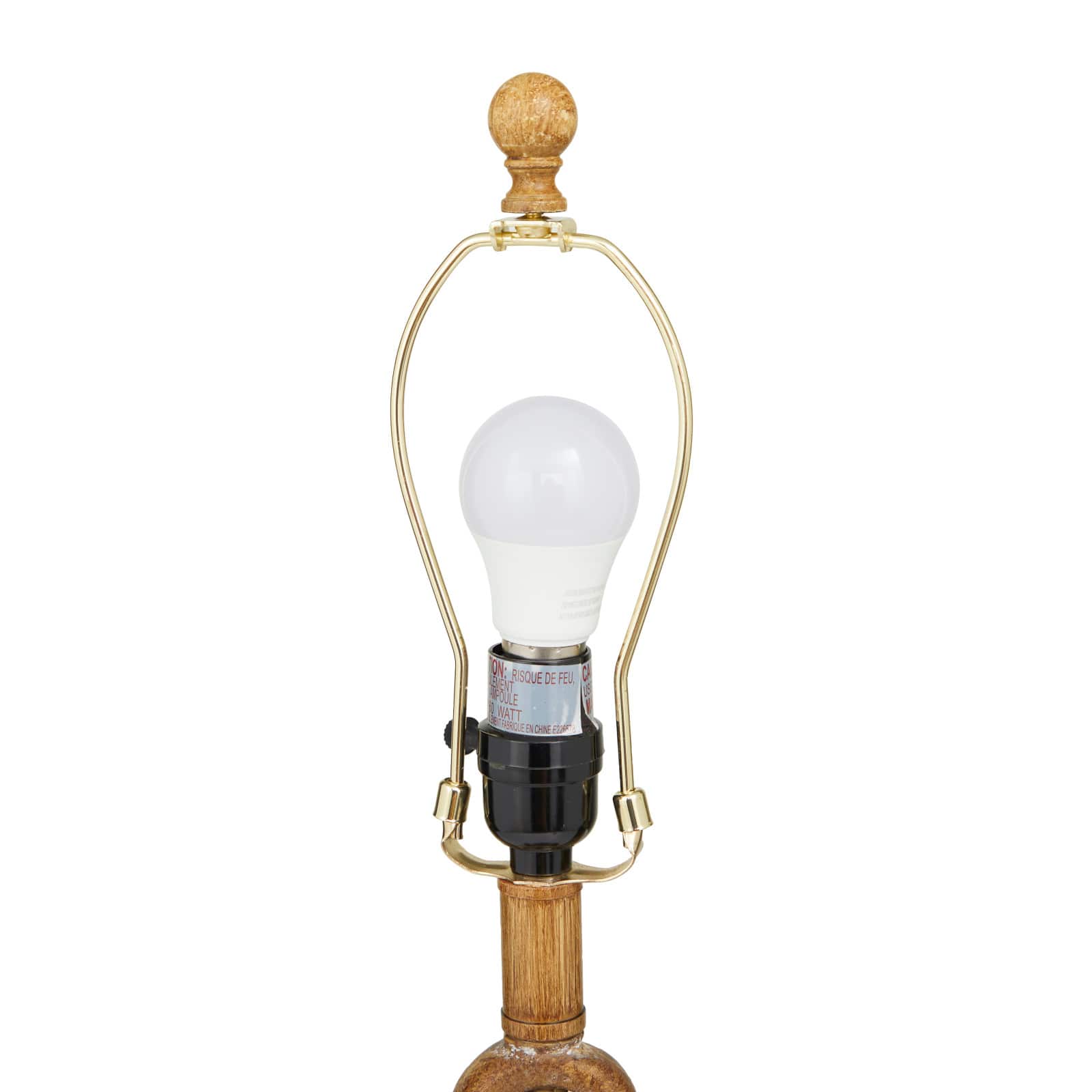 Brown Polystone Table Lamp Set of 2 13", 26"