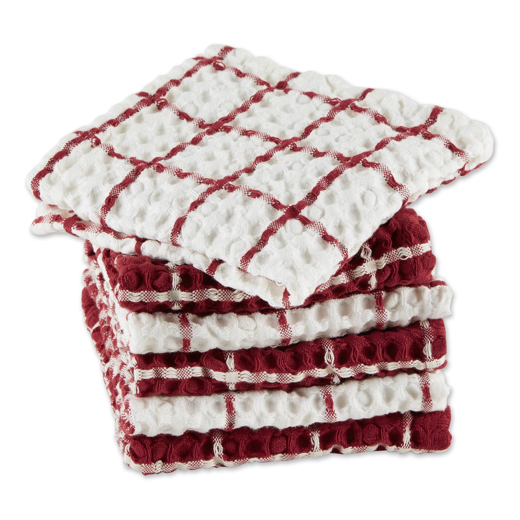 DII® Windowpane Oversized Washed Waffle Dishcloth Set