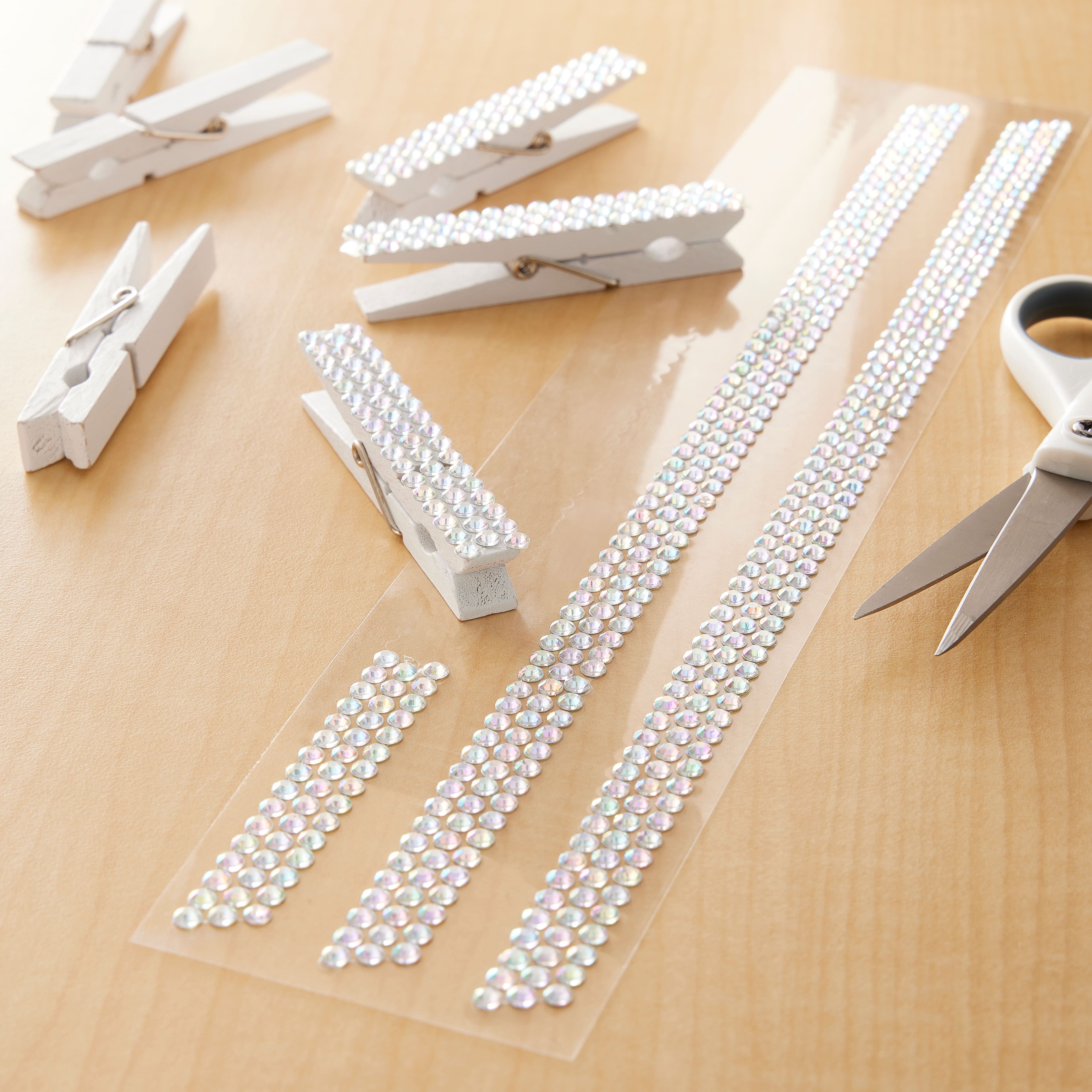 12 Packs: 3 ct. (36 total) Iridescent Clear Rhinestone Borders by Recollections™