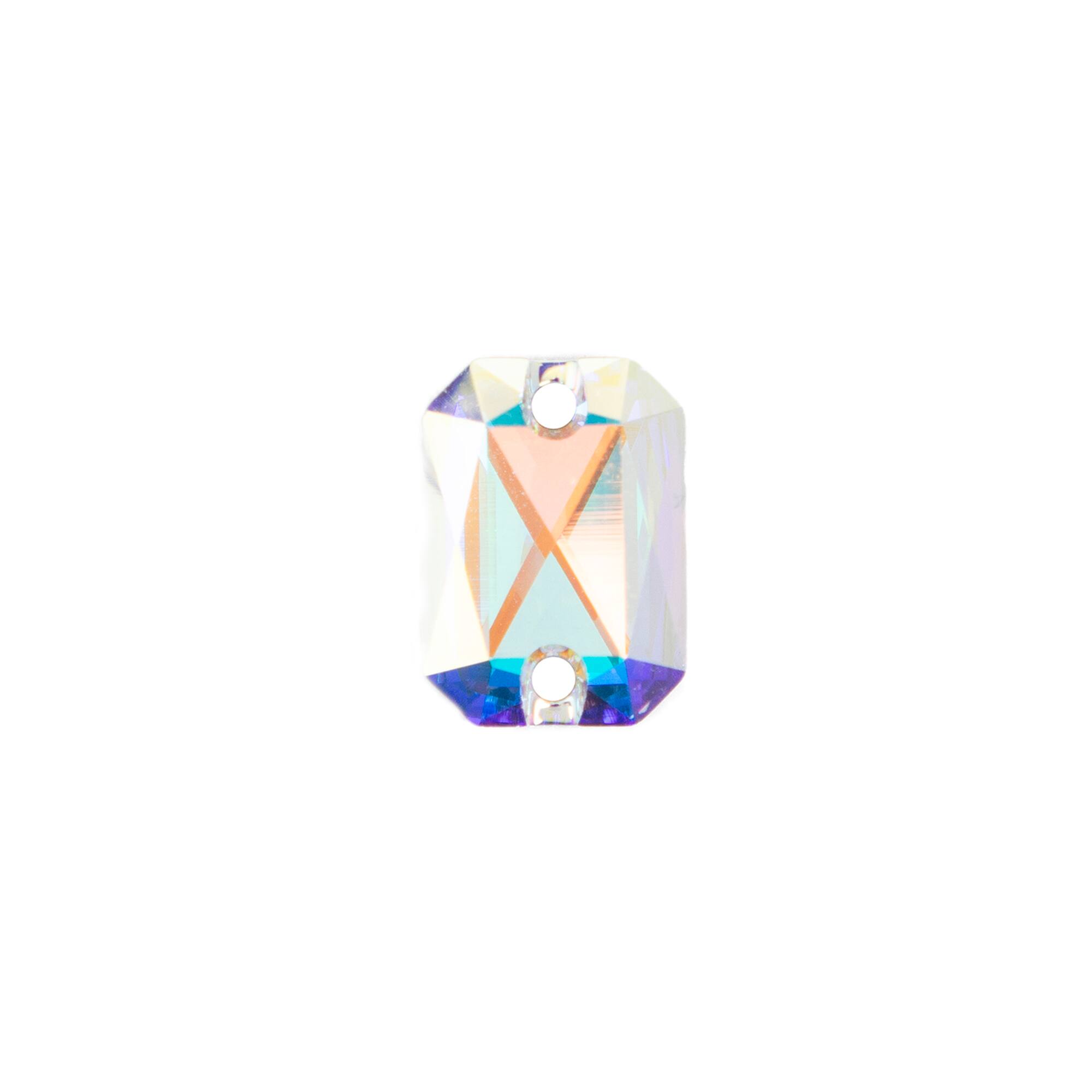 6 Packs: 2 ct. (12 total) 14mm Crystal AB Emerald Cut Sew-On Austrian Crystals by Bead Landing™