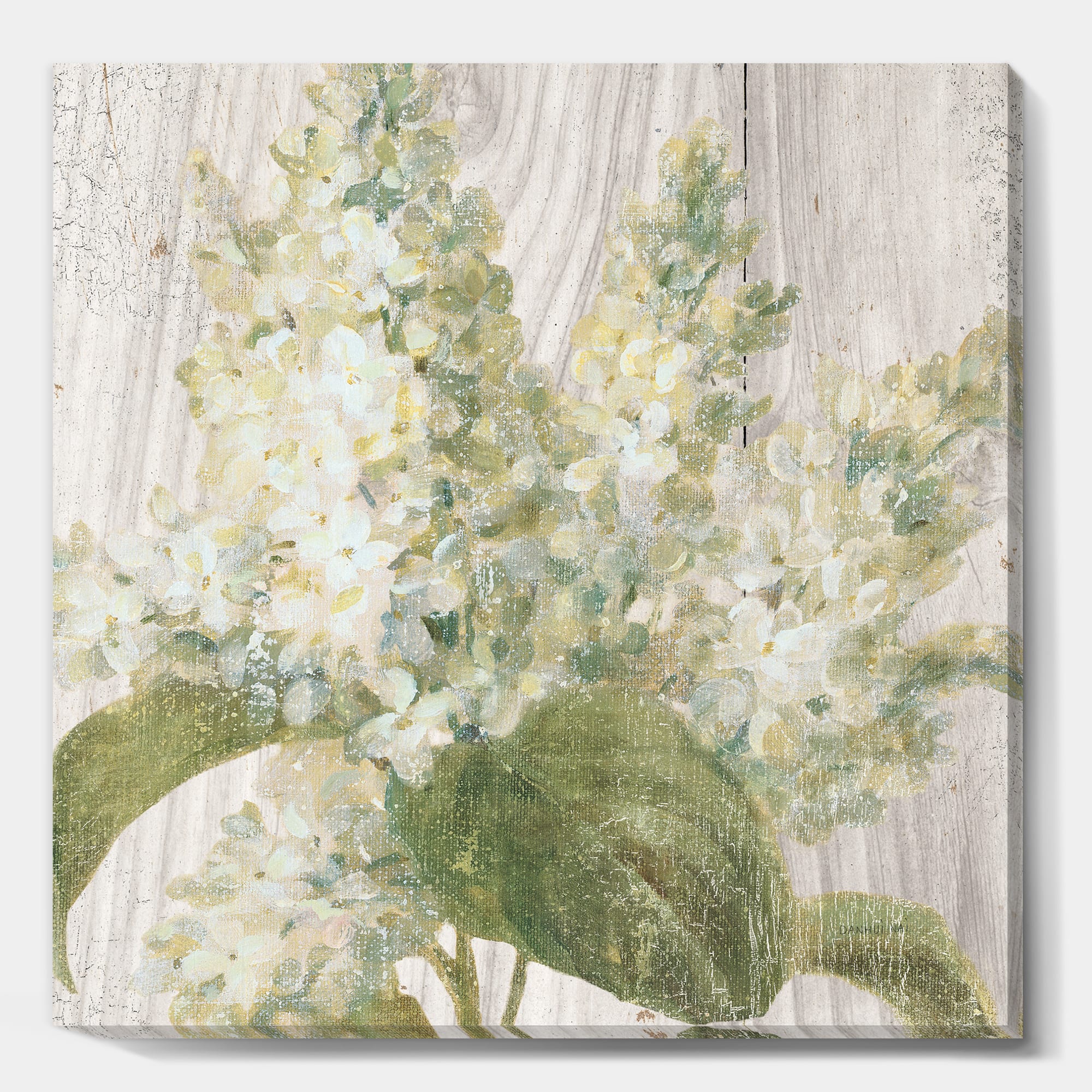 Designart - Goauche Green Flower II