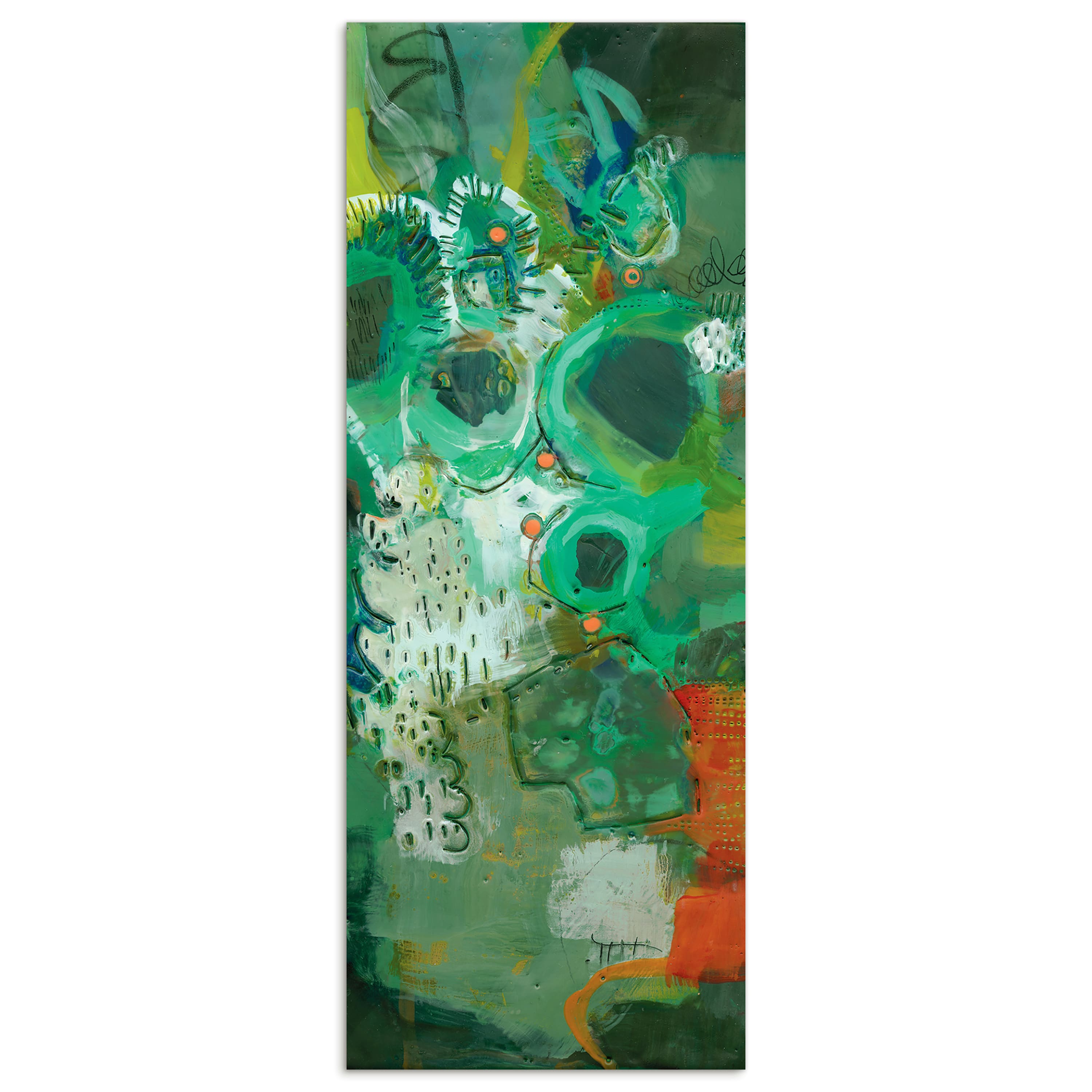 Empire Art Direct 63" x 24" Lolly I Frameless Free Floating Reverse Tempered Art Glass Wall Art