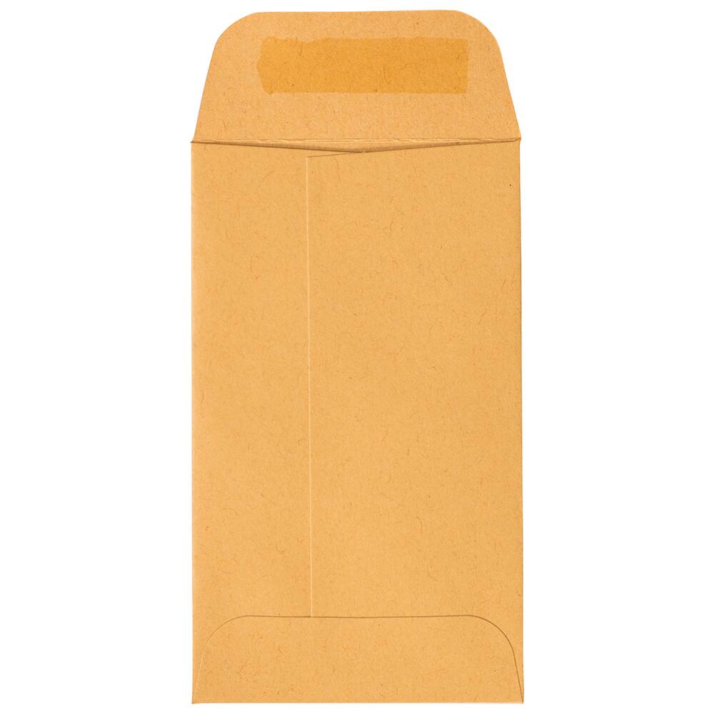 JAM Paper Brown Kraft Manila #4 Coin Business Commercial Envelopes with Peel & Seal Closure