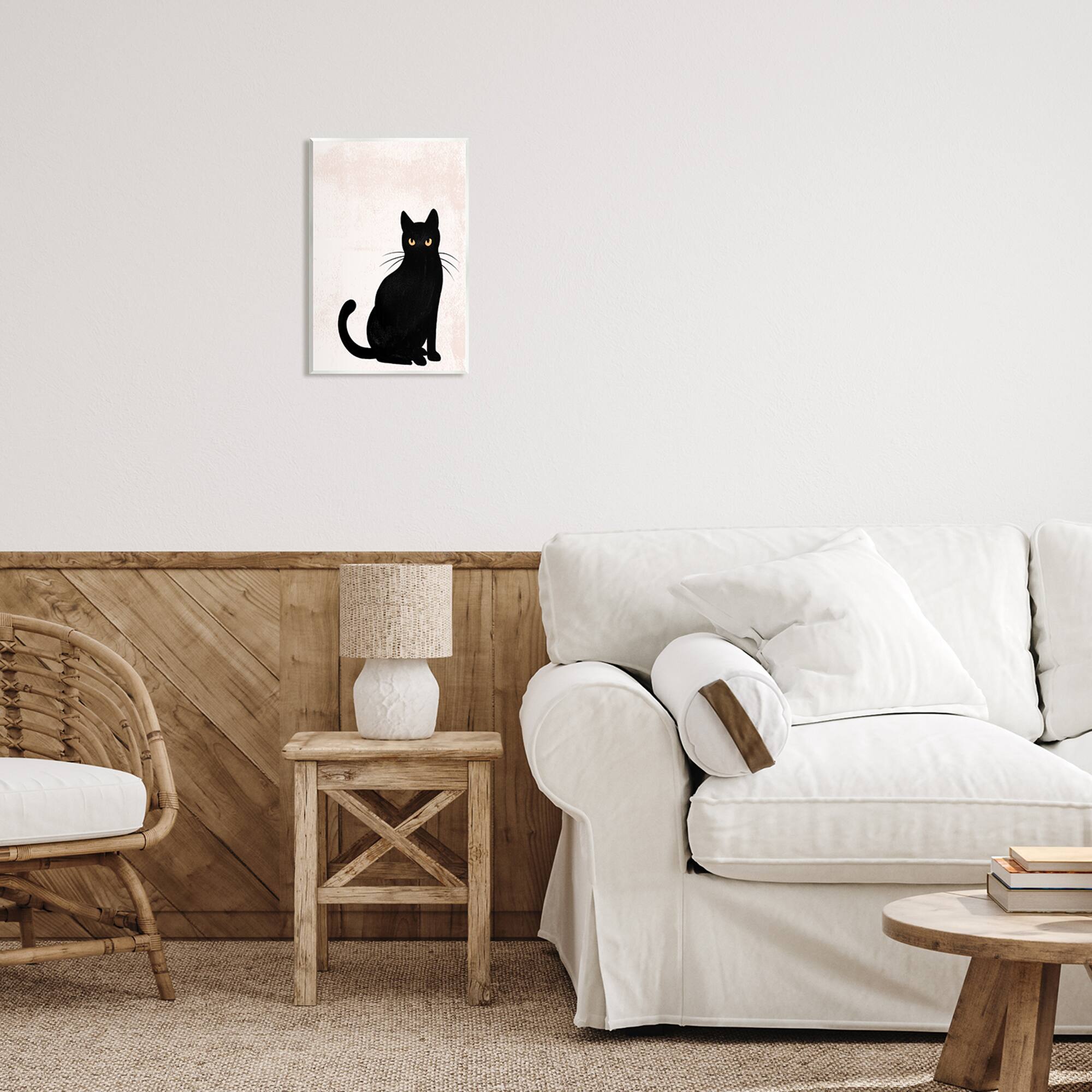 Stupell Industries Halloween Black Cat Silhouette Wall Plaque Art