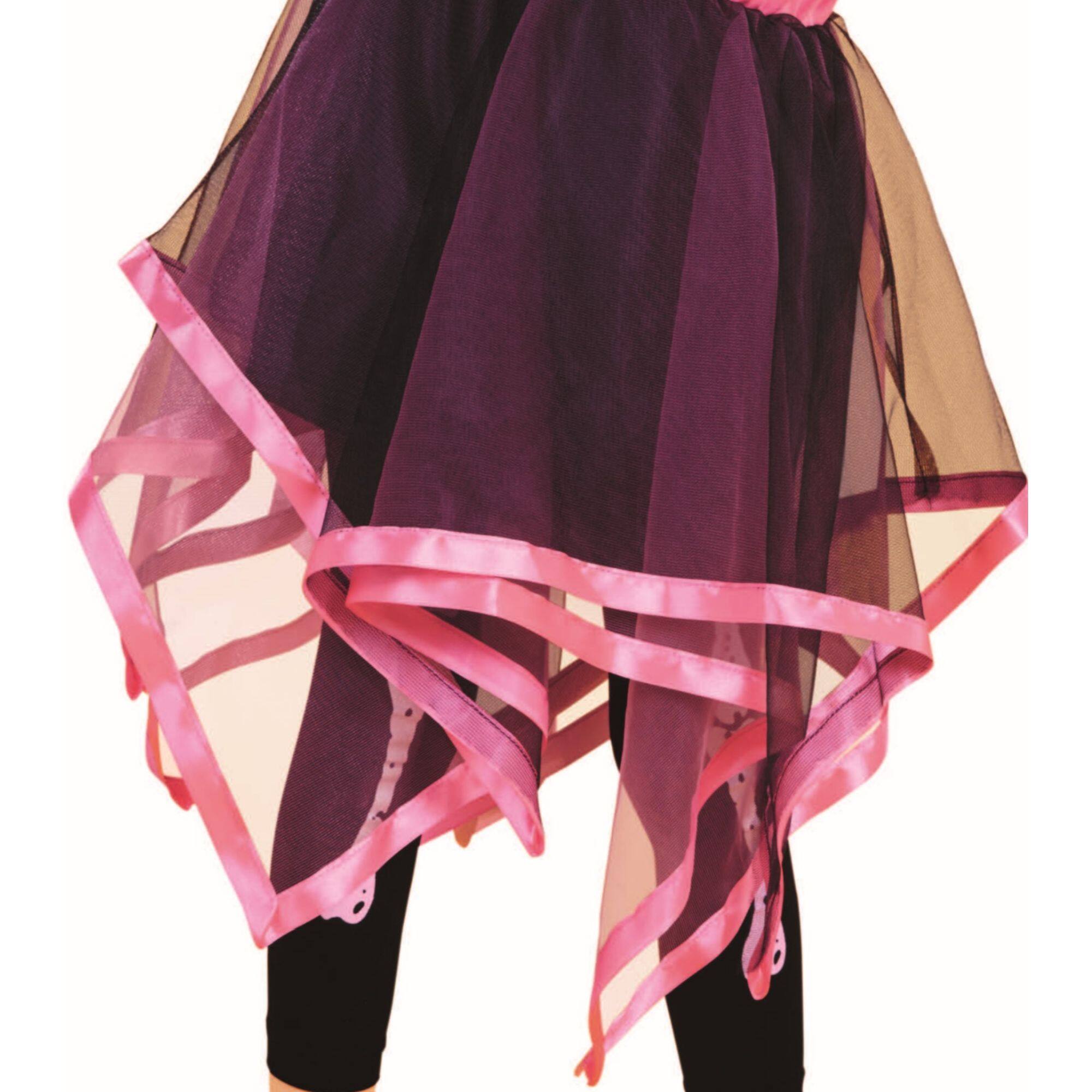 Large Pink & Black Skeleton Girl's Costume