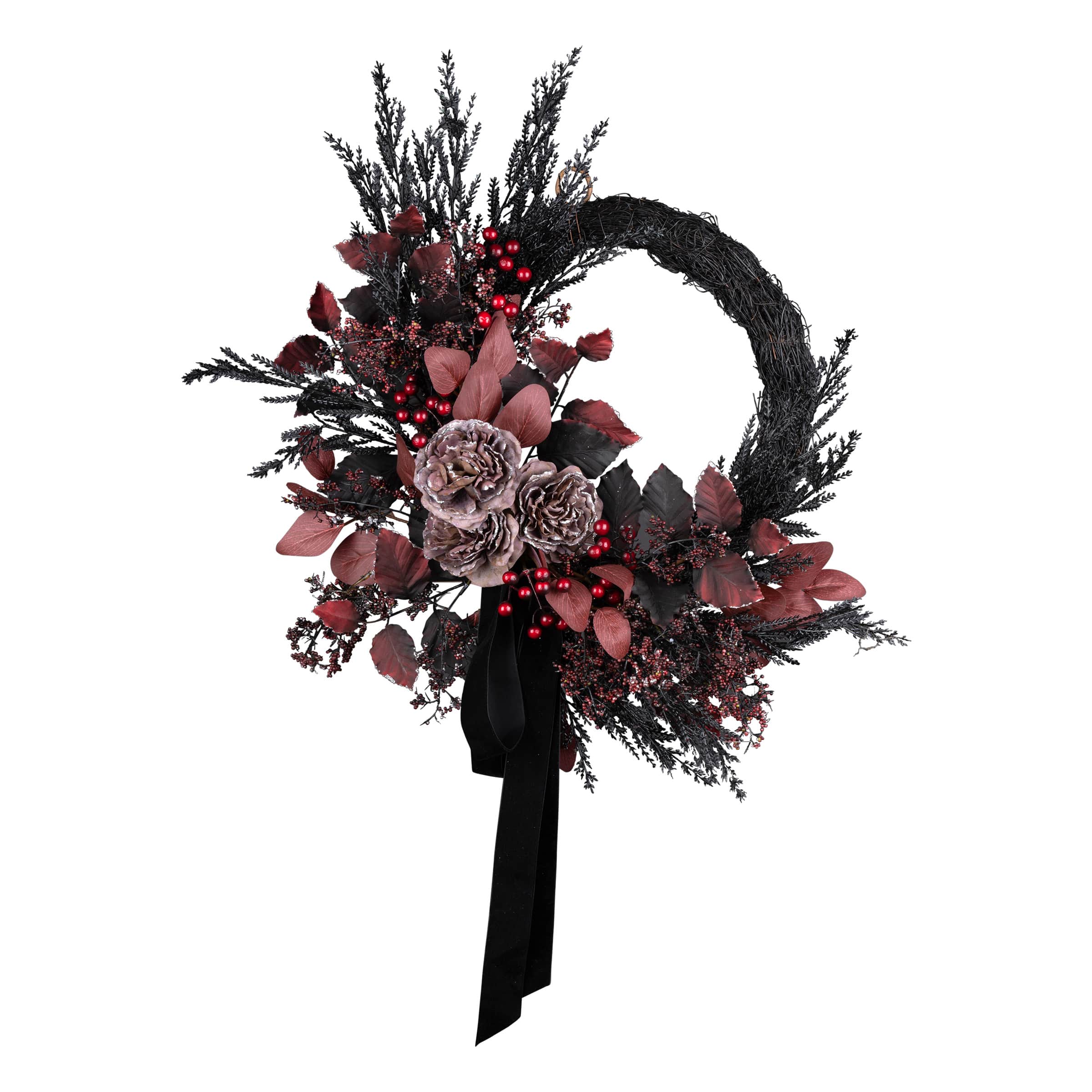 24" Red Widow Eucalyptus Wreath