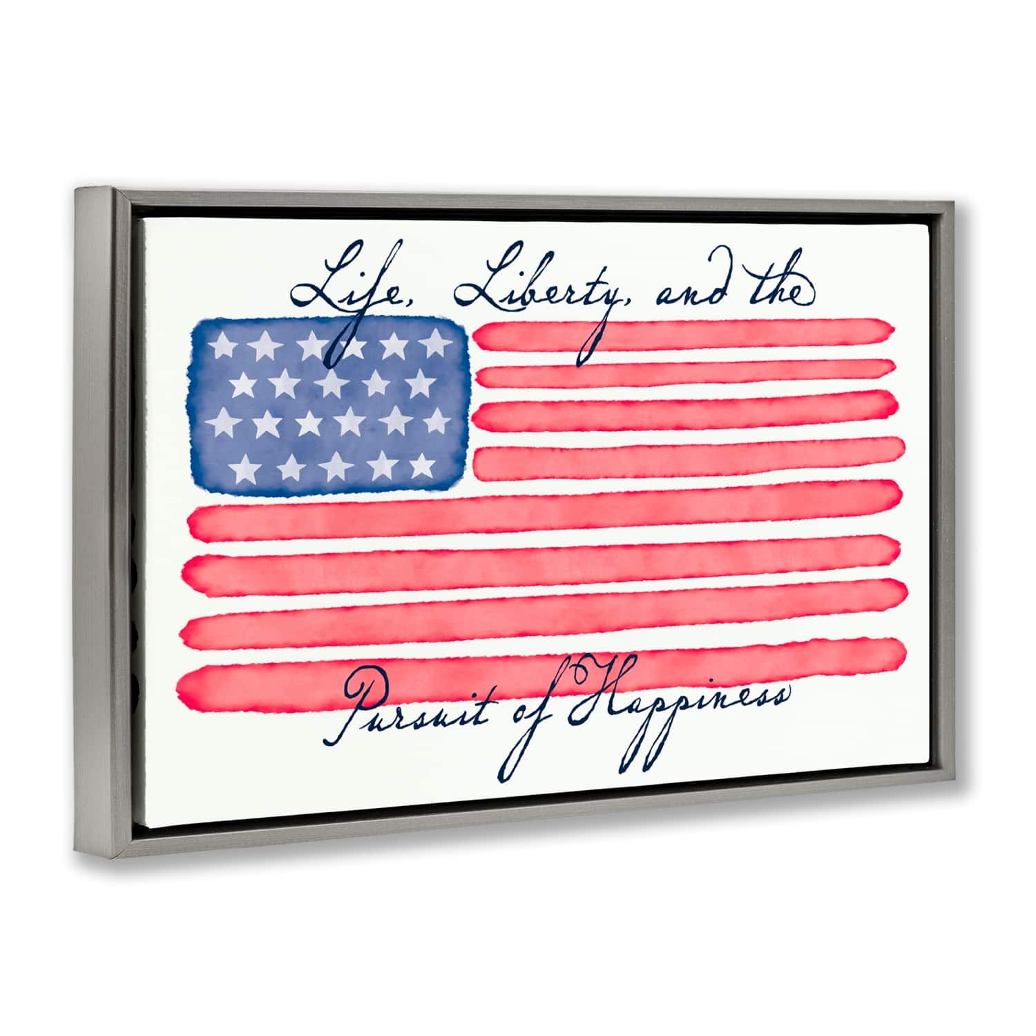 Stupell Industries All American Patriotic Phrase Floater Framed Art