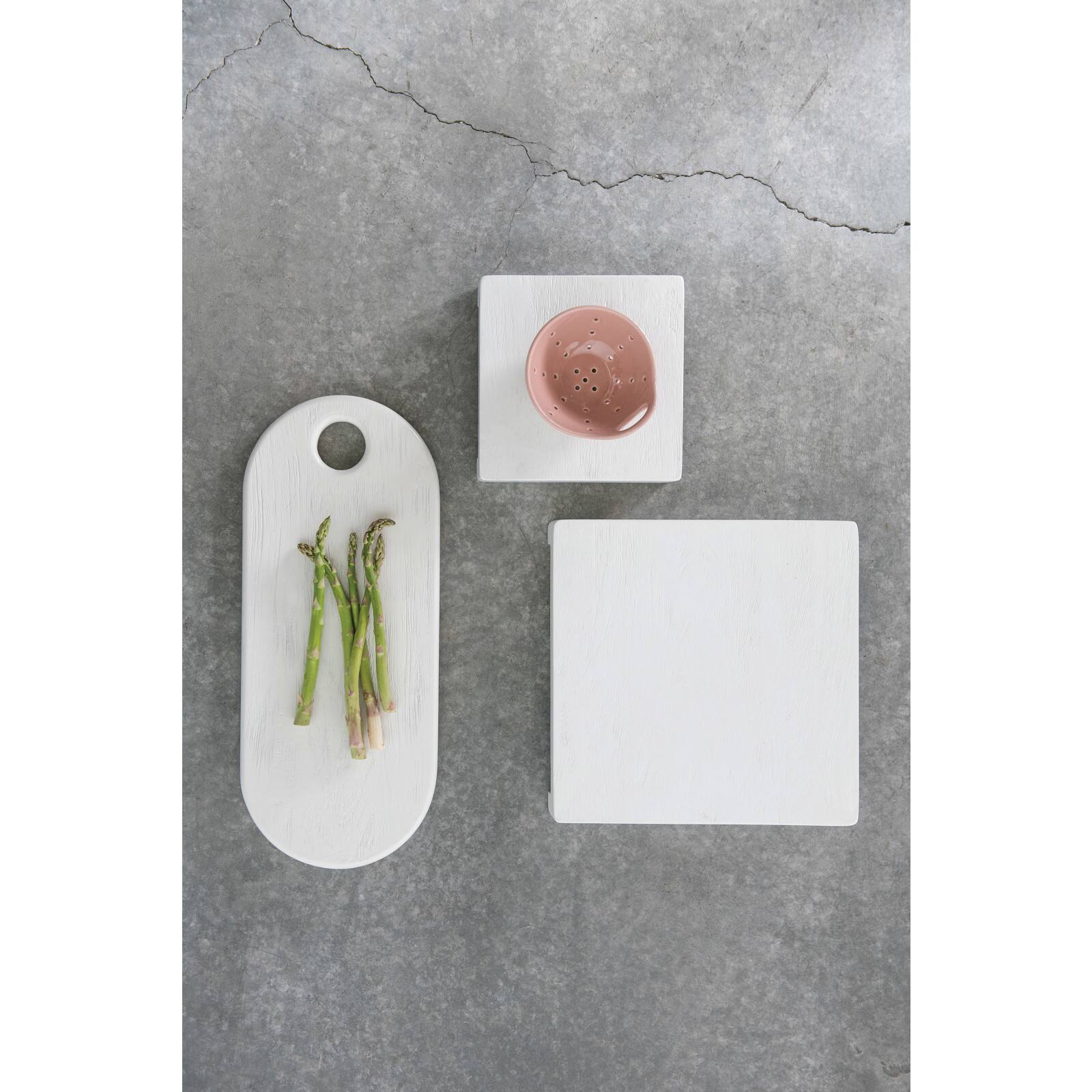 Hello Honey® 19" Textured White Acacia Wood Cheese/Serving Board