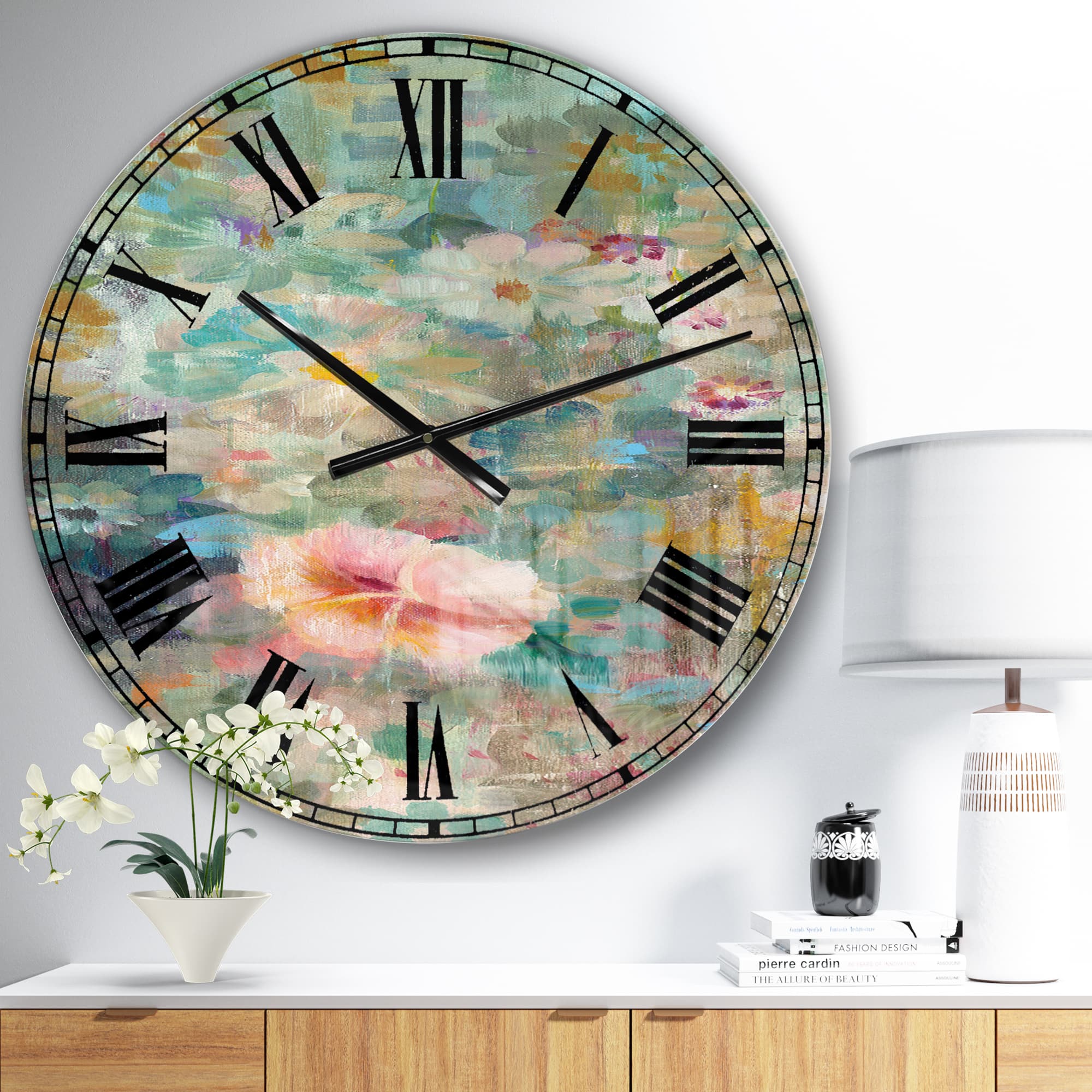 Designart 'Flower Shower Ii Cabin Wall Clock