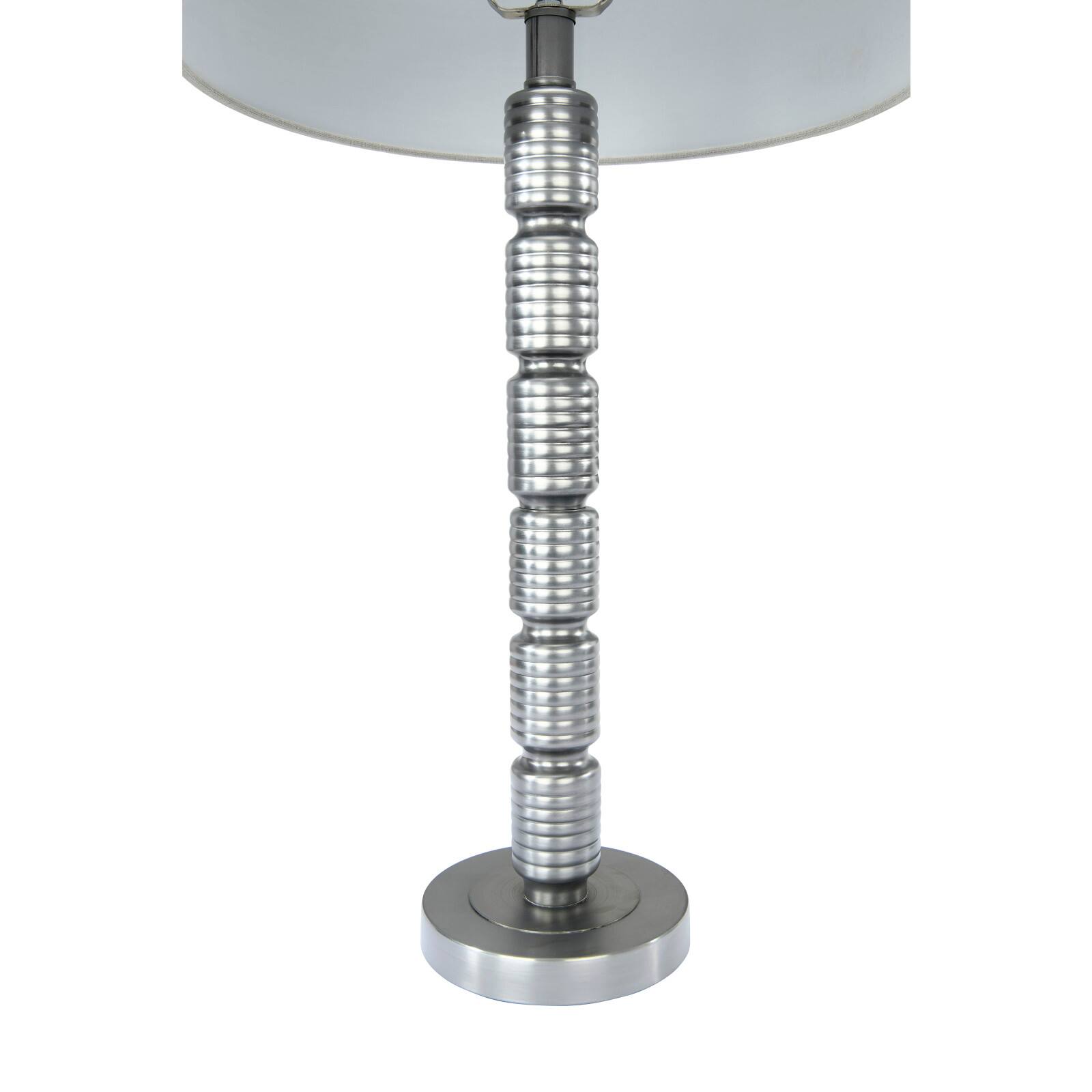 Hello Honey® 28.7" Faceted Aged Pewter Metal Column Table Lamp