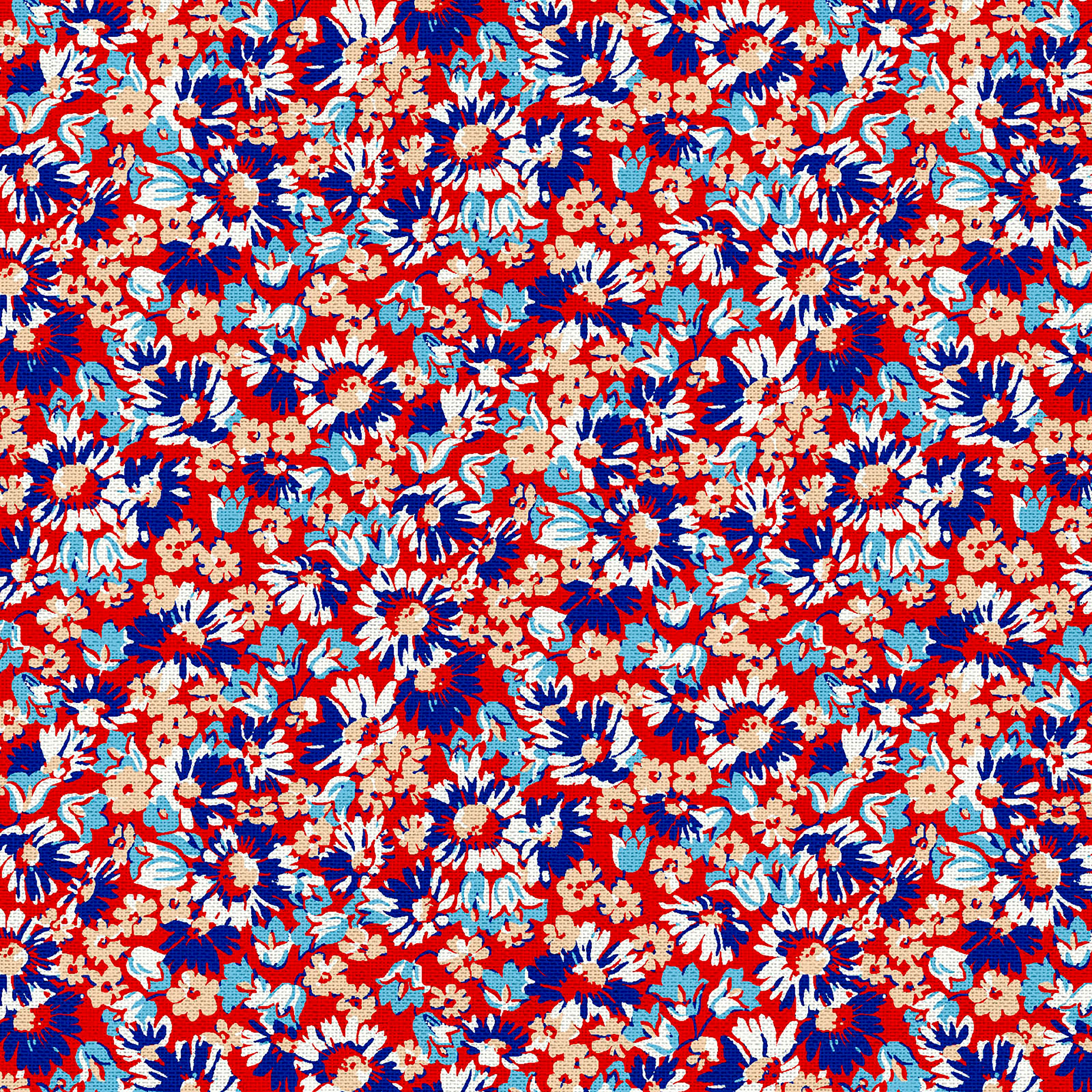 Fabric Editions Red Annabell Floral Cotton Fabric