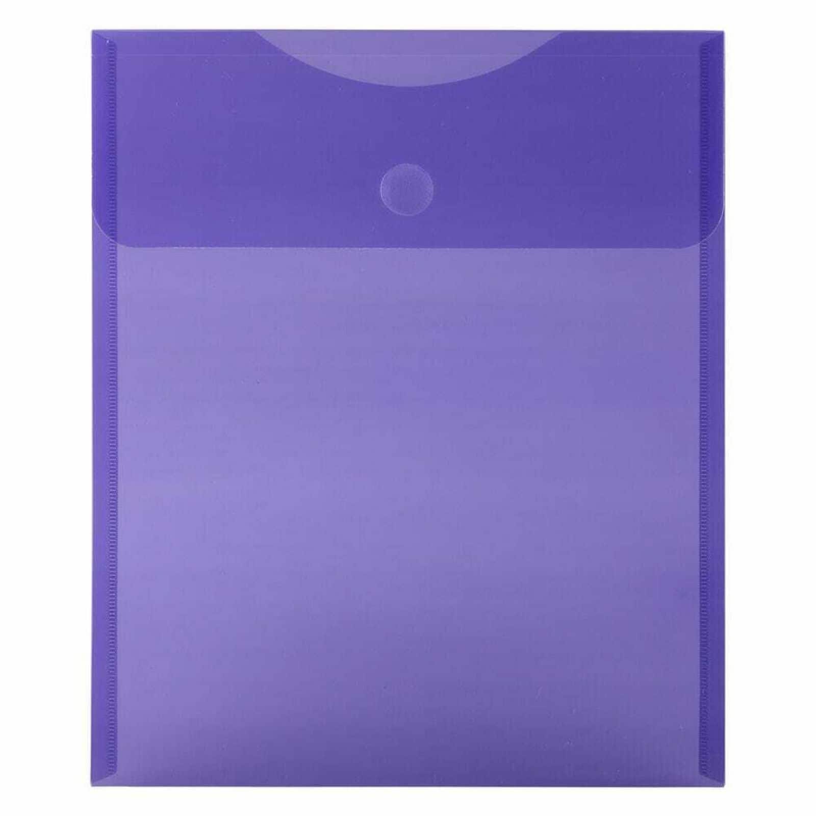 JAM Paper Open End Plastic Envelopes with Hook & Loop Closure