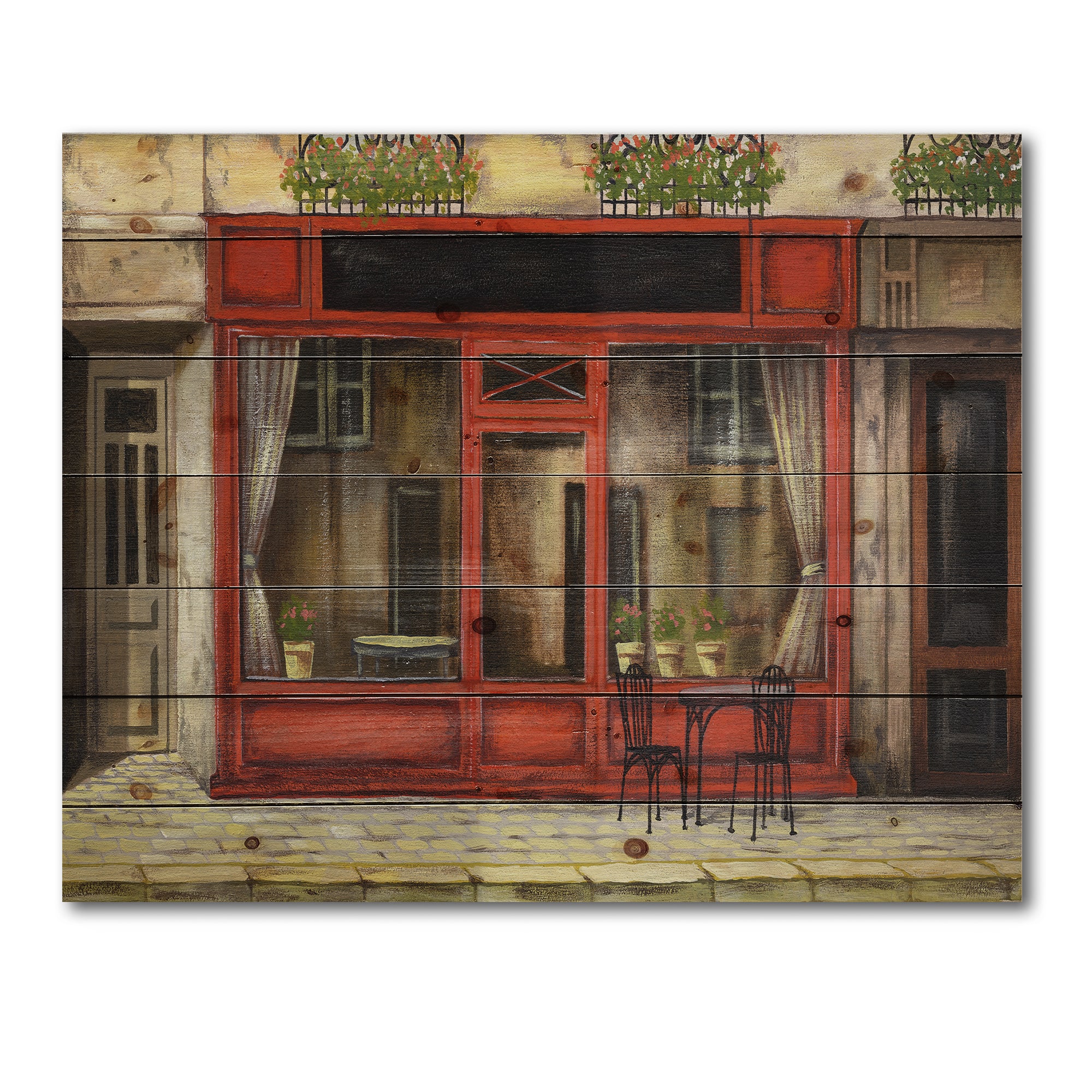 Designart - Red Facade of Charming Shop In Paris I