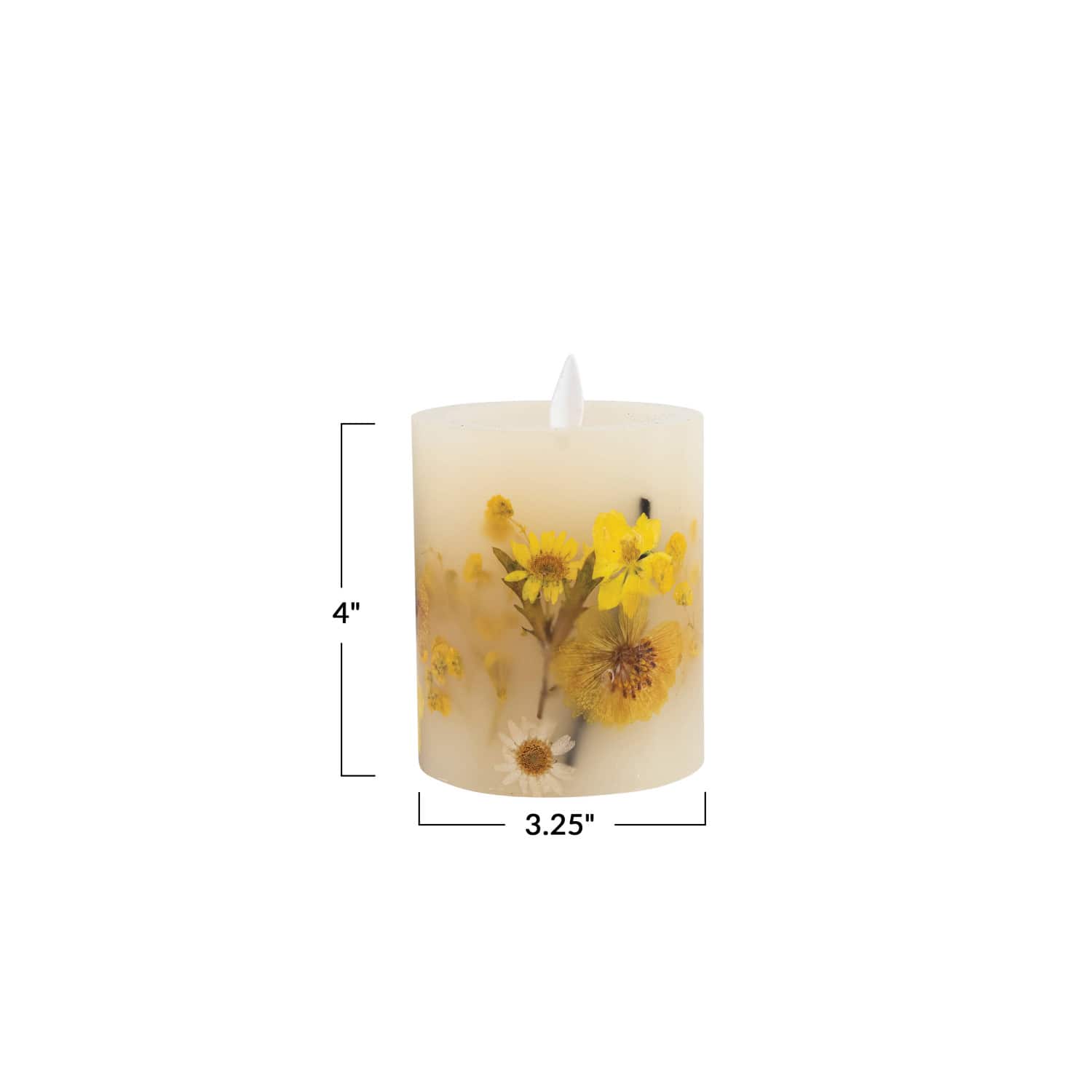 Hello Honey® Pillar LED Candle with Daisy Inlay