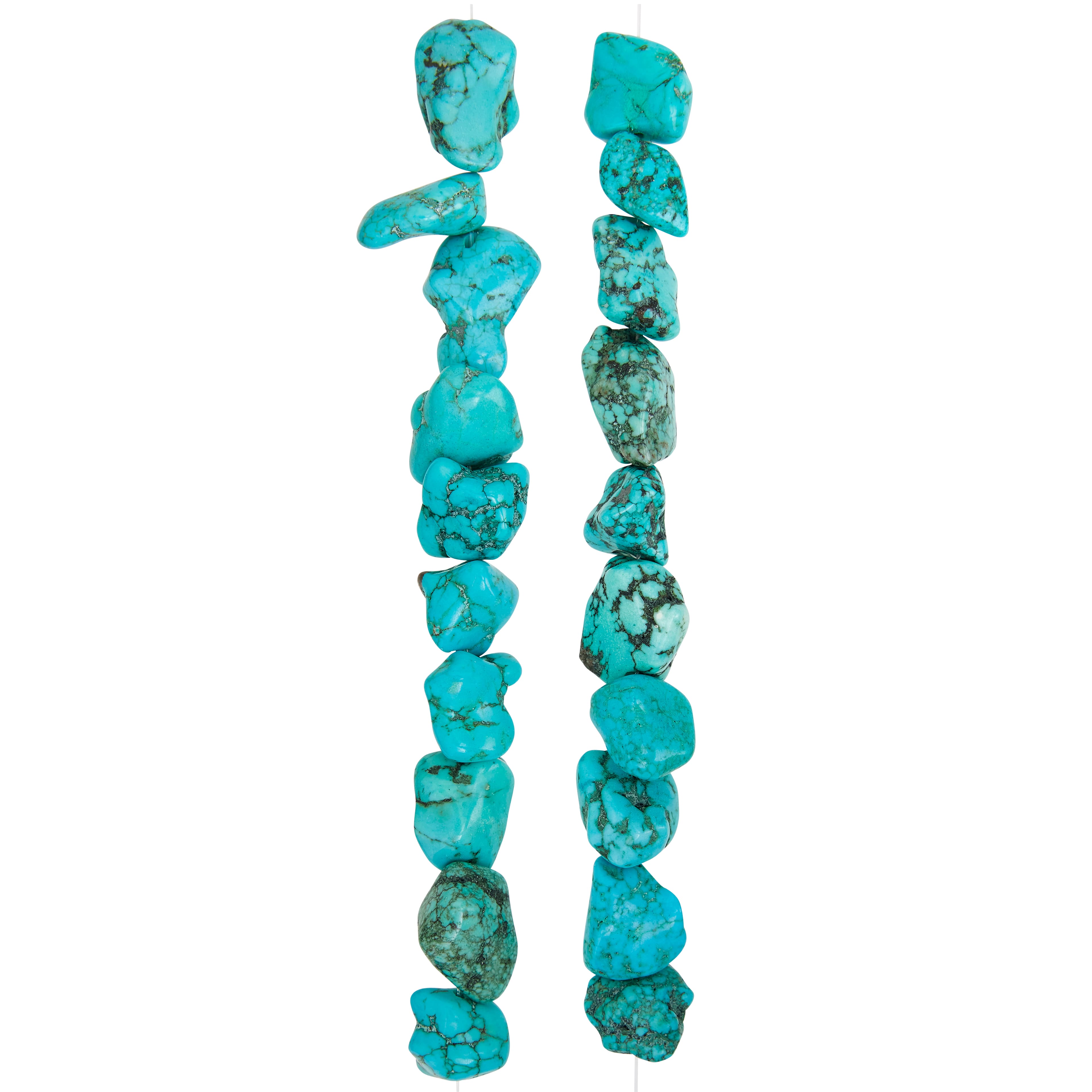 12 Pack: Turquoise Dyed Howlite Nugget Beads by Bead Landing™