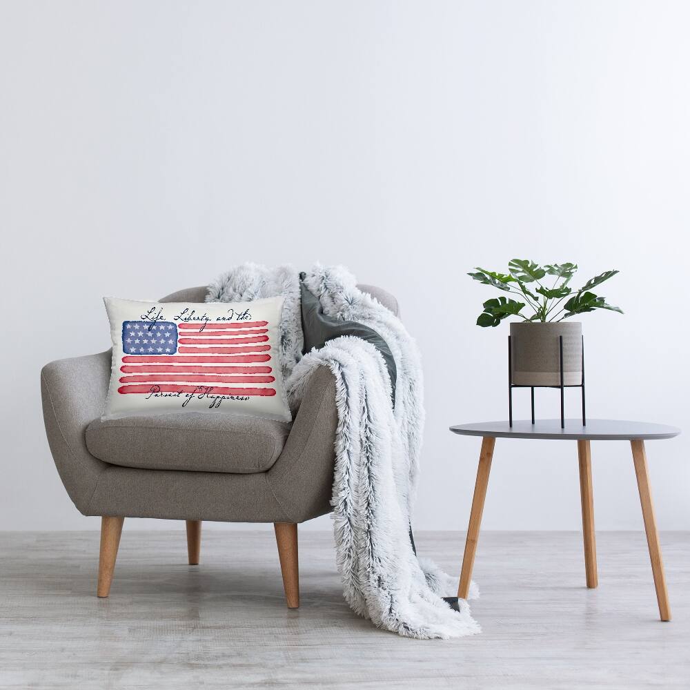 Stupell Industries All American Patriotic Phrase Decorative Printed Throw Pillow