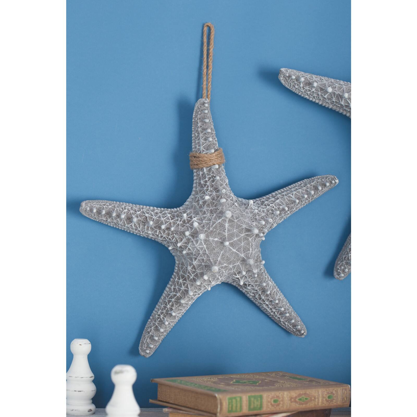 Grey Coastal Polystone Wall Decor, 14" x 14"