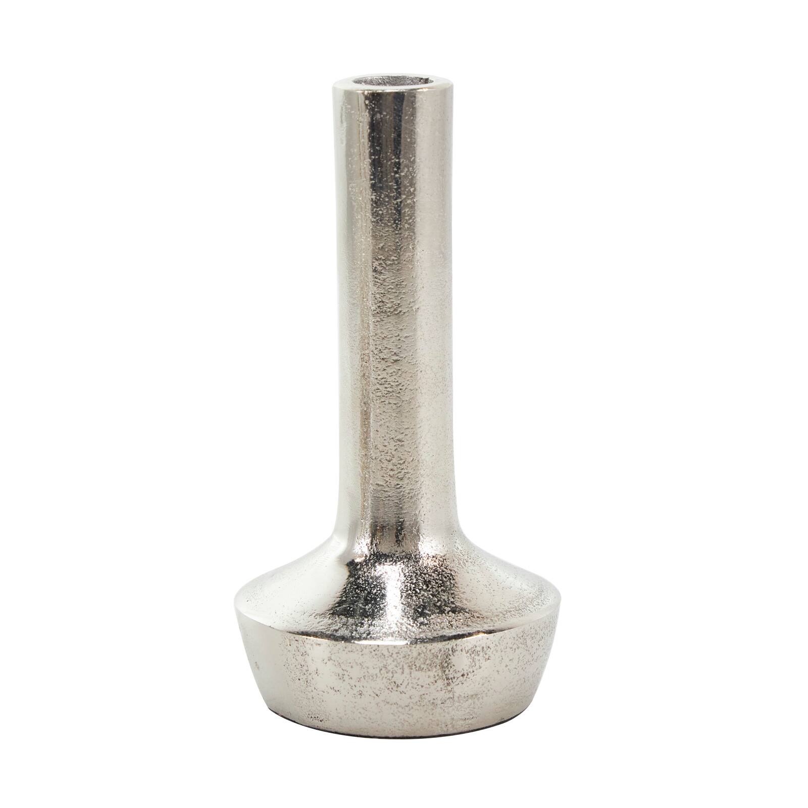 Silver Aluminum Candle Holder with Rounded Base Set