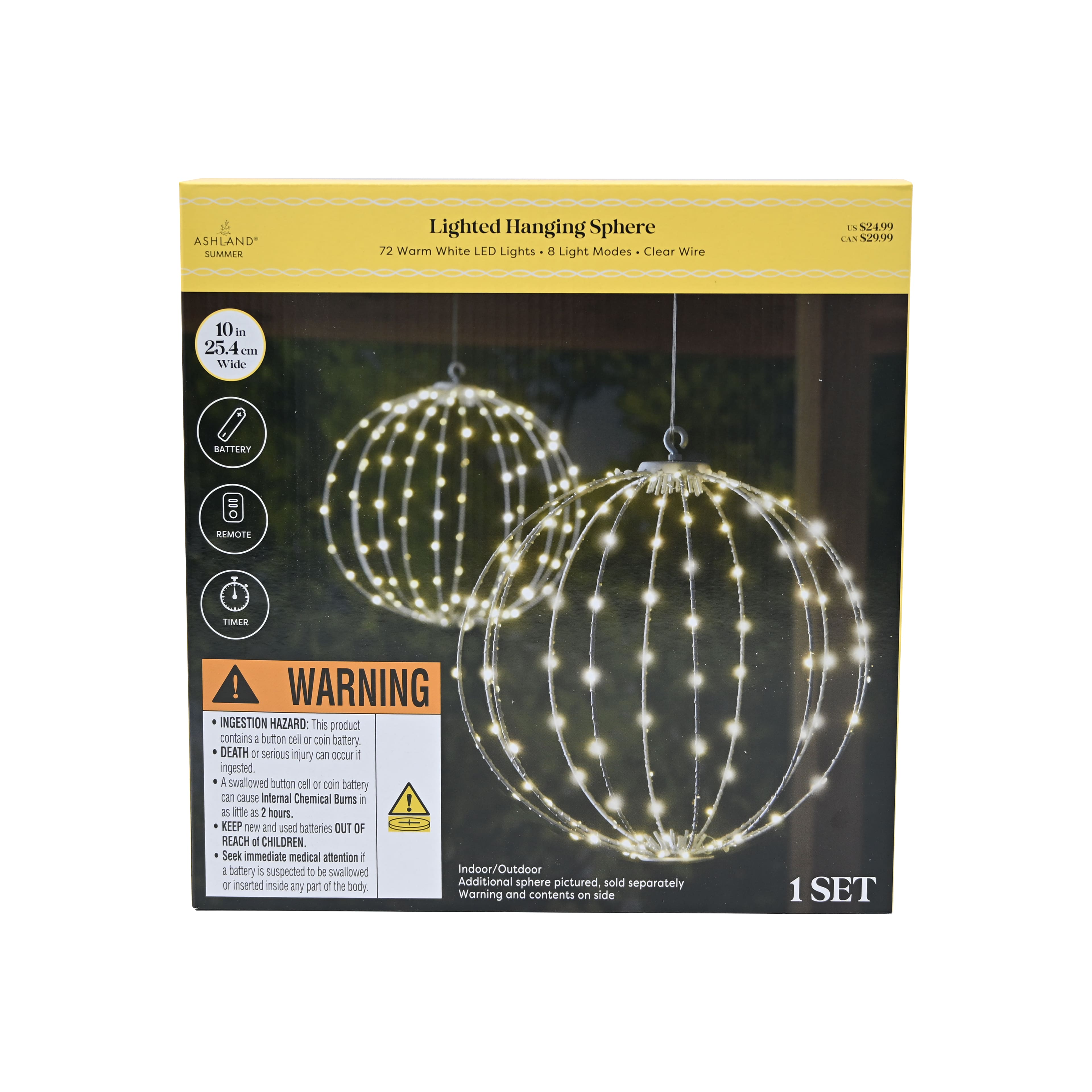 LED Lighted Hanging Sphere by Ashland®