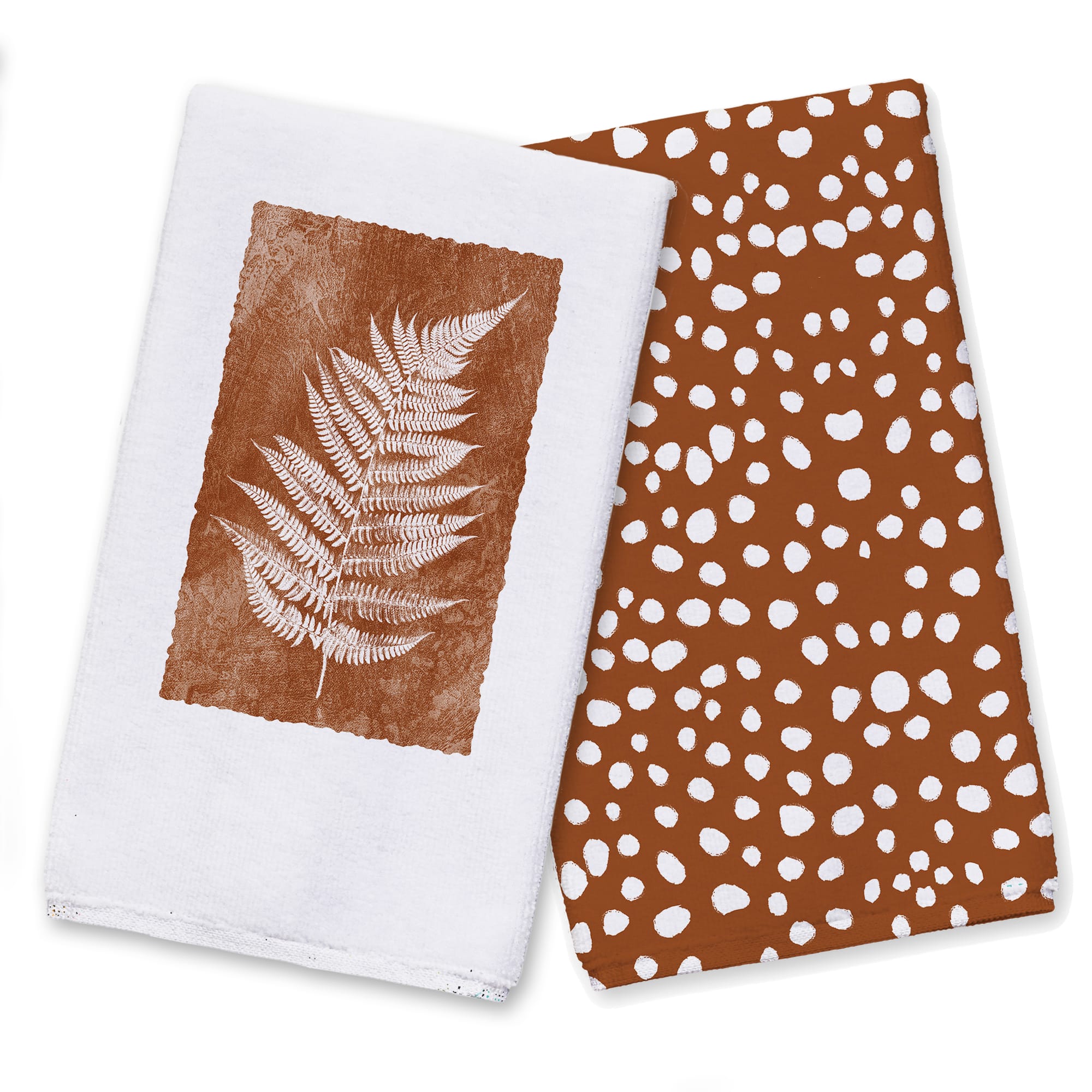 Terracotta Spots 16" x 25" Tea Towel Set of 2