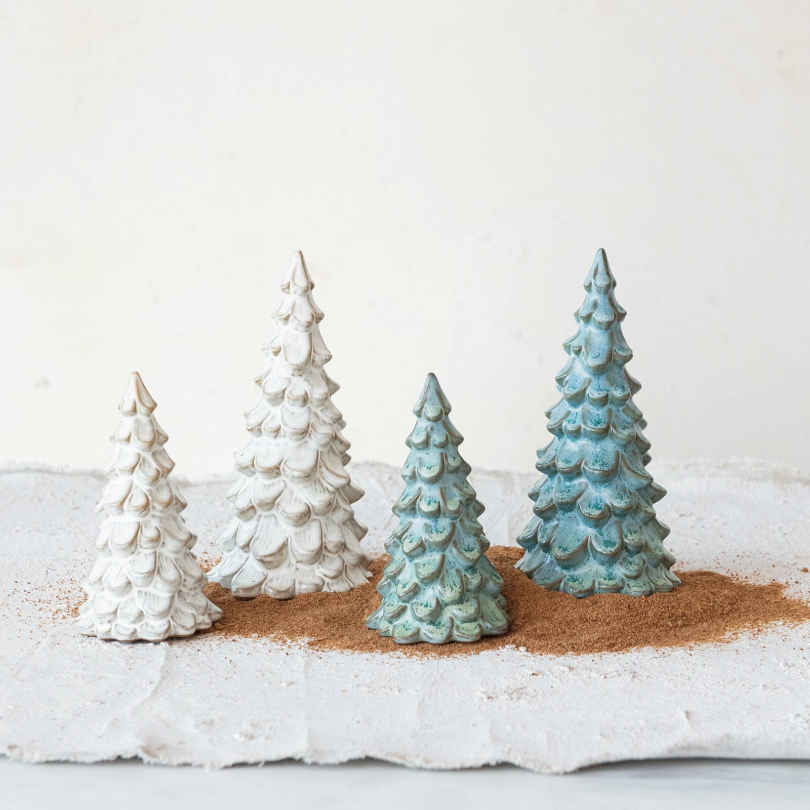 Hello Honey® 7.5" Green Compact Stoneware Tree with Reactive Glaze