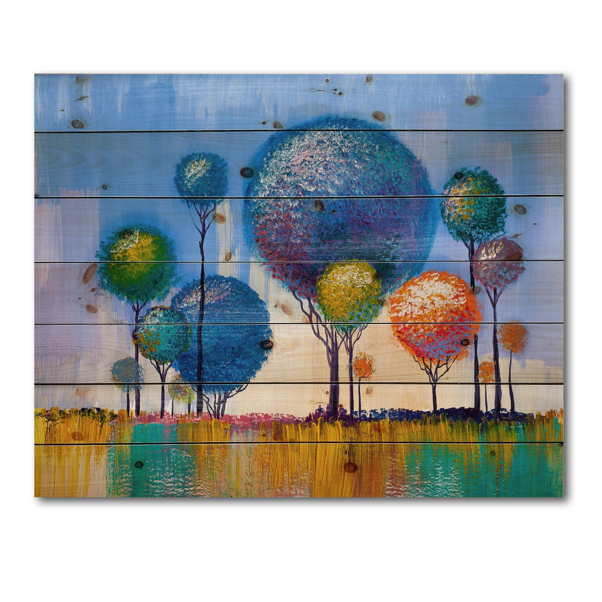 Designart - Colourful Trees Impressionist Landscape I