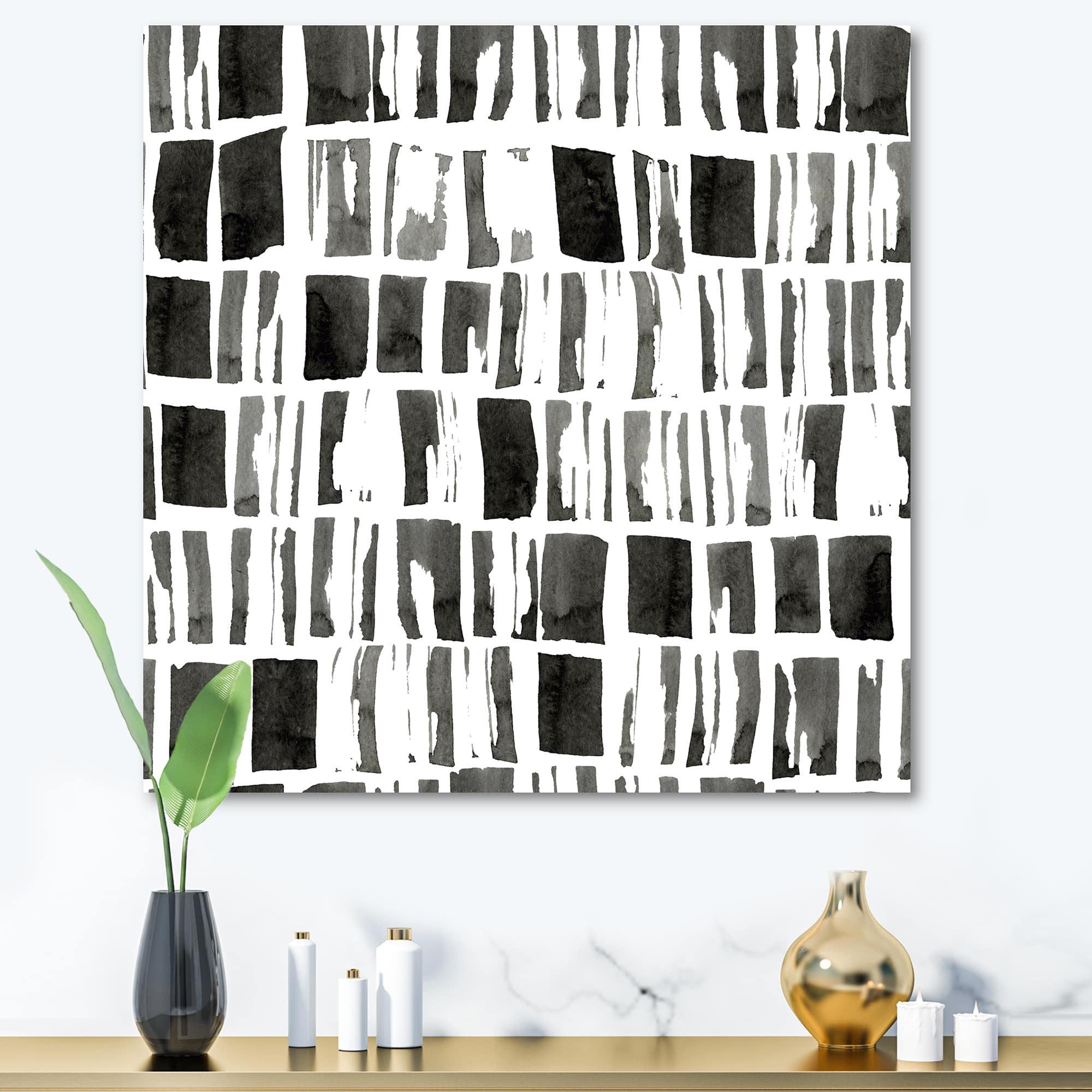 Designart - Abstract Monochrome Bricks