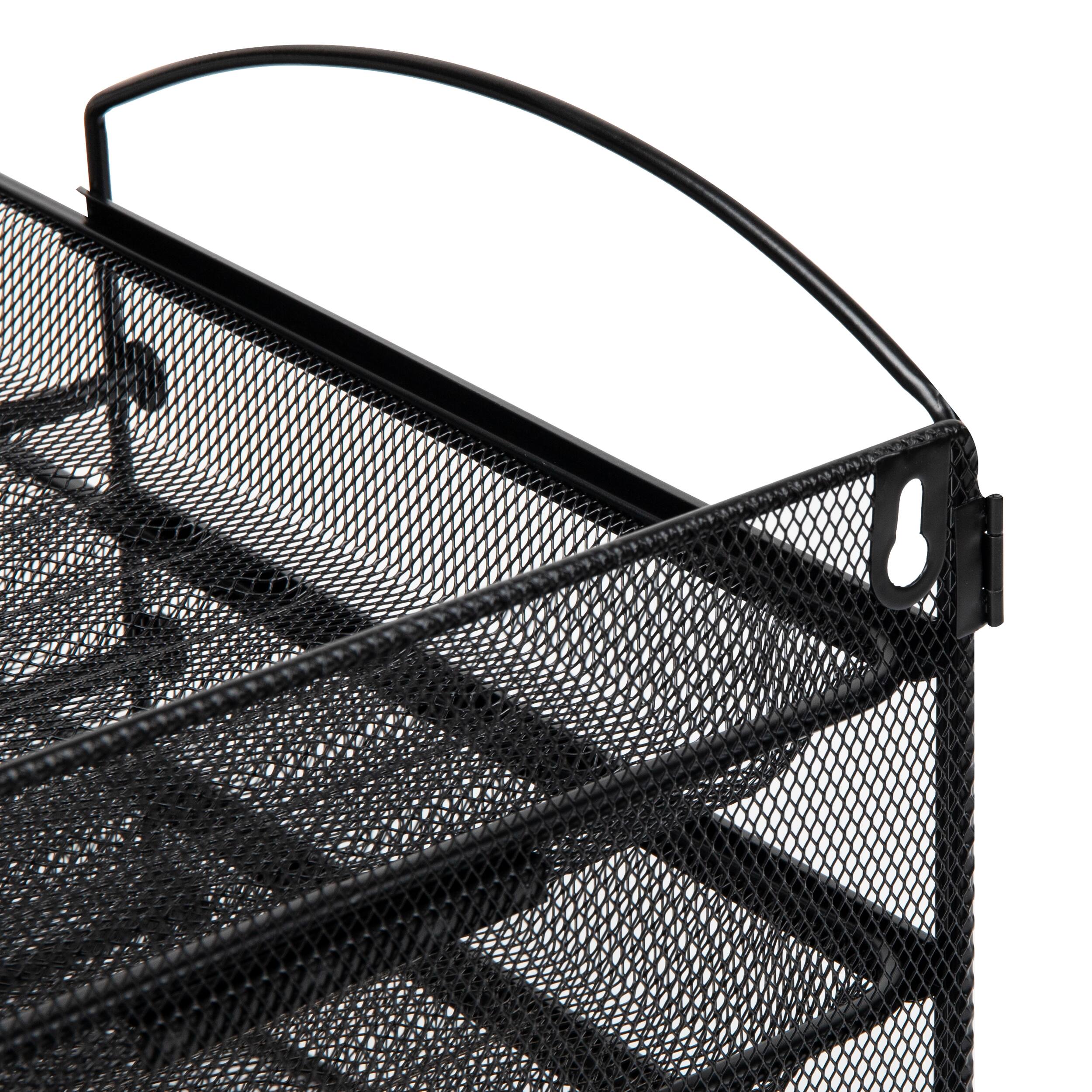 Mind Reader 3-Tier Paper Tray, Desktop Organizer, Wall Mountable, Office, Metal Mesh, 11.5"L x 14.25"W x 9.75"H, Black