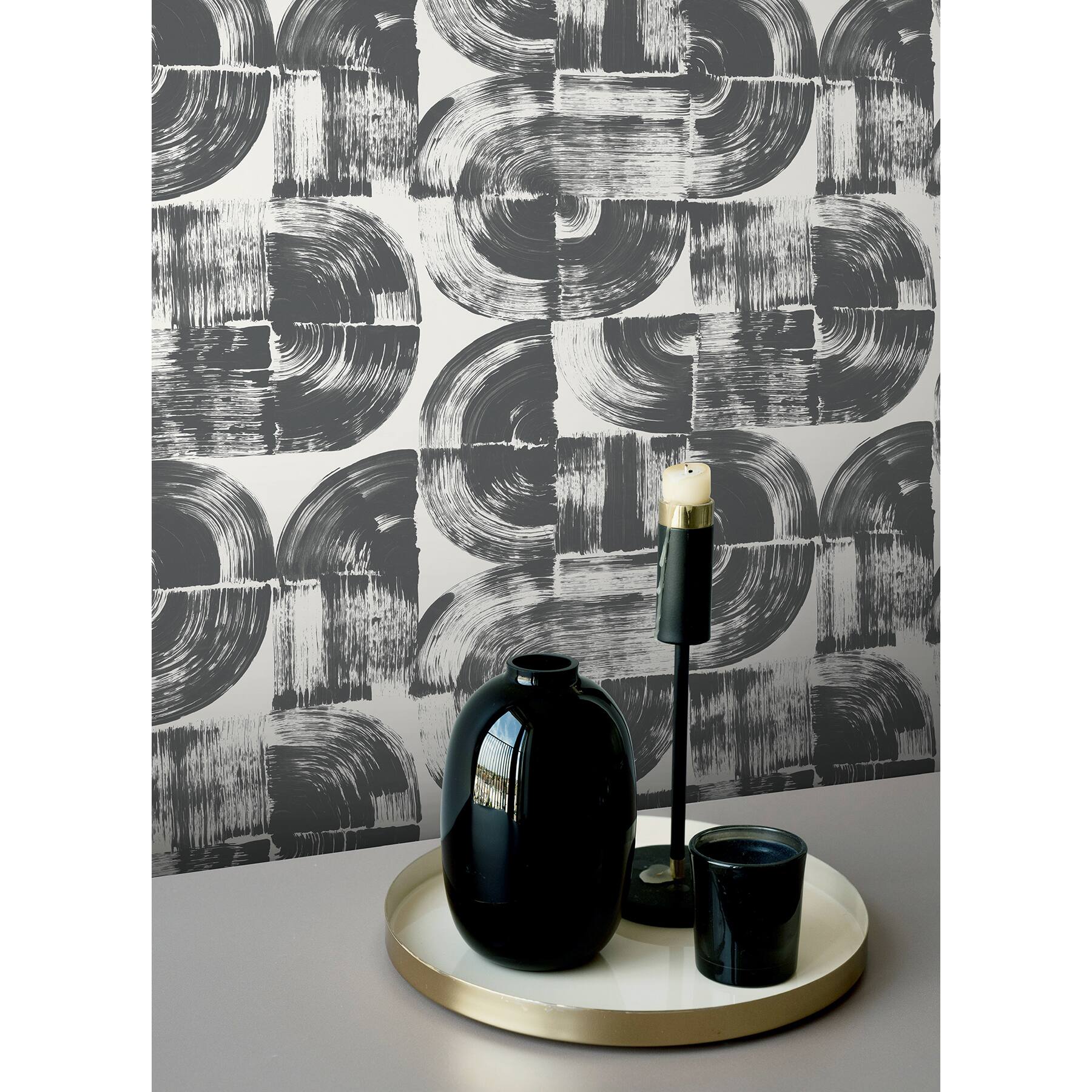 NuWallpaper Elias Black Peel & Stick Wallpaper