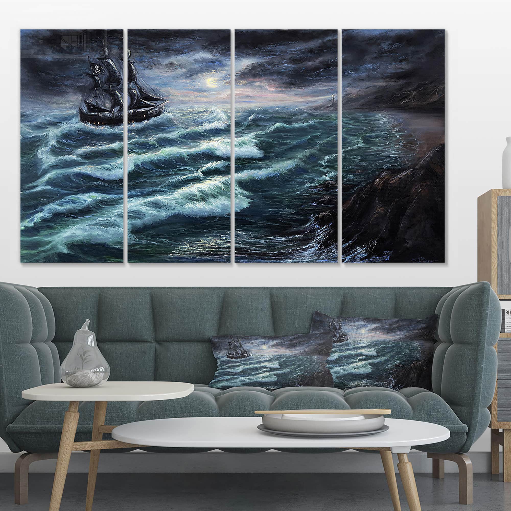 Designart - Pirate Ship Under Stormy Cloud