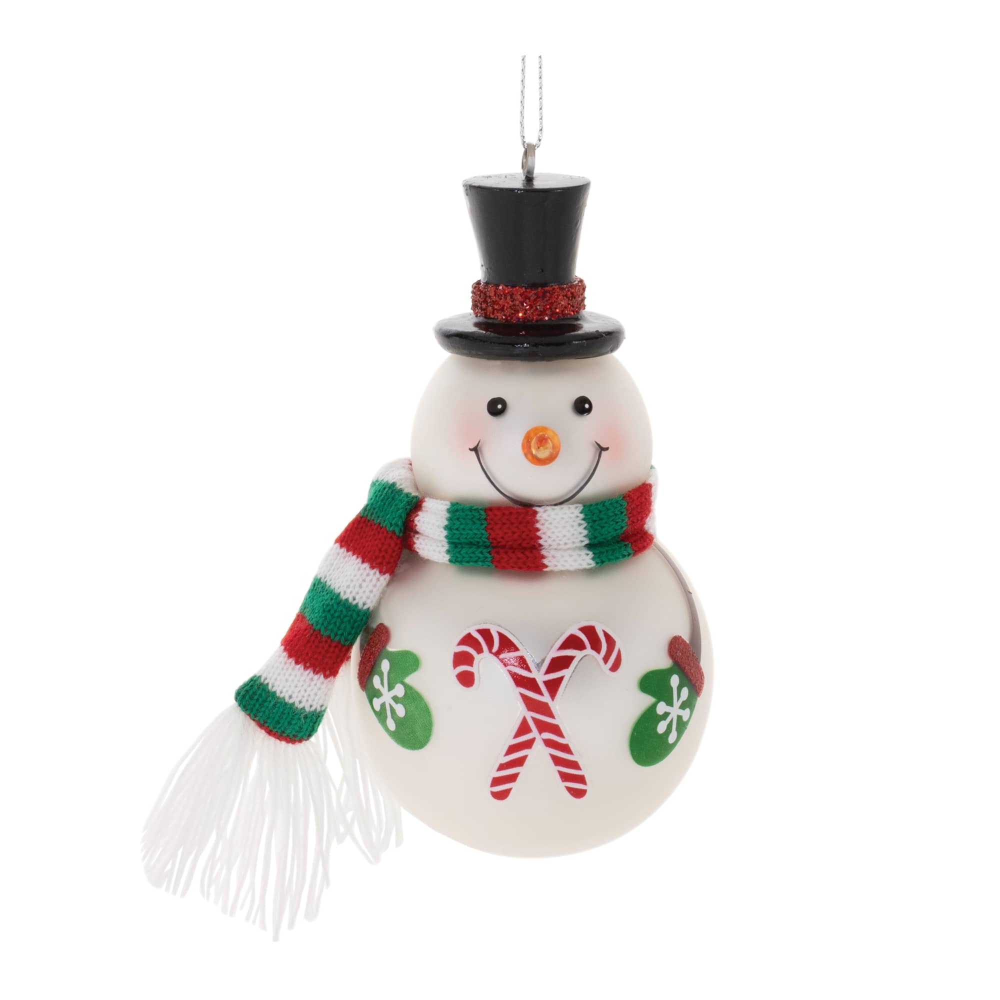 4.5" Frosted Glass Snowman Ornaments, 6ct.