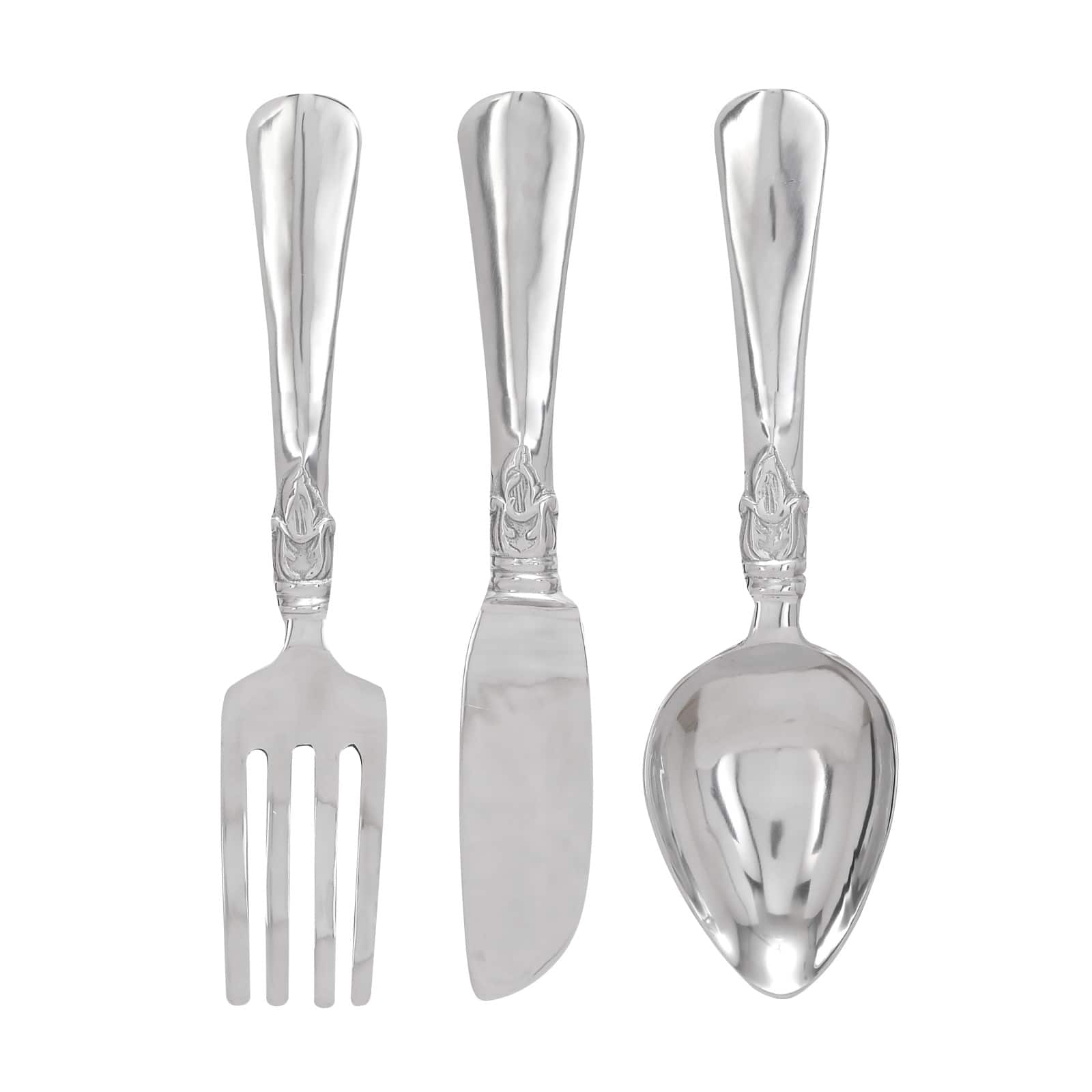 23" Silver Aluminum Traditional Wall Décor Set, 3ct.