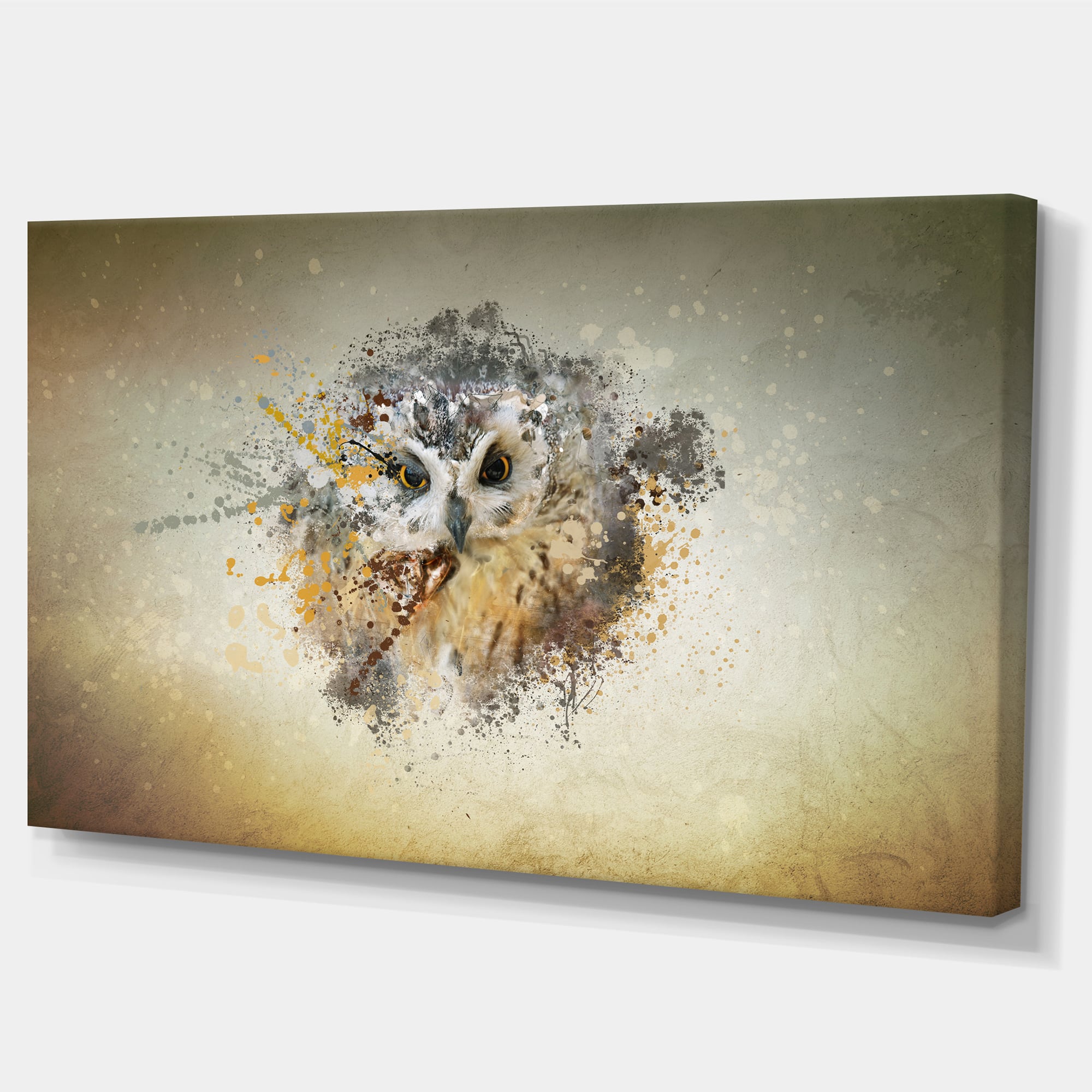 Designart - Large Gracing Owl - Animal Canvas Wall Art
