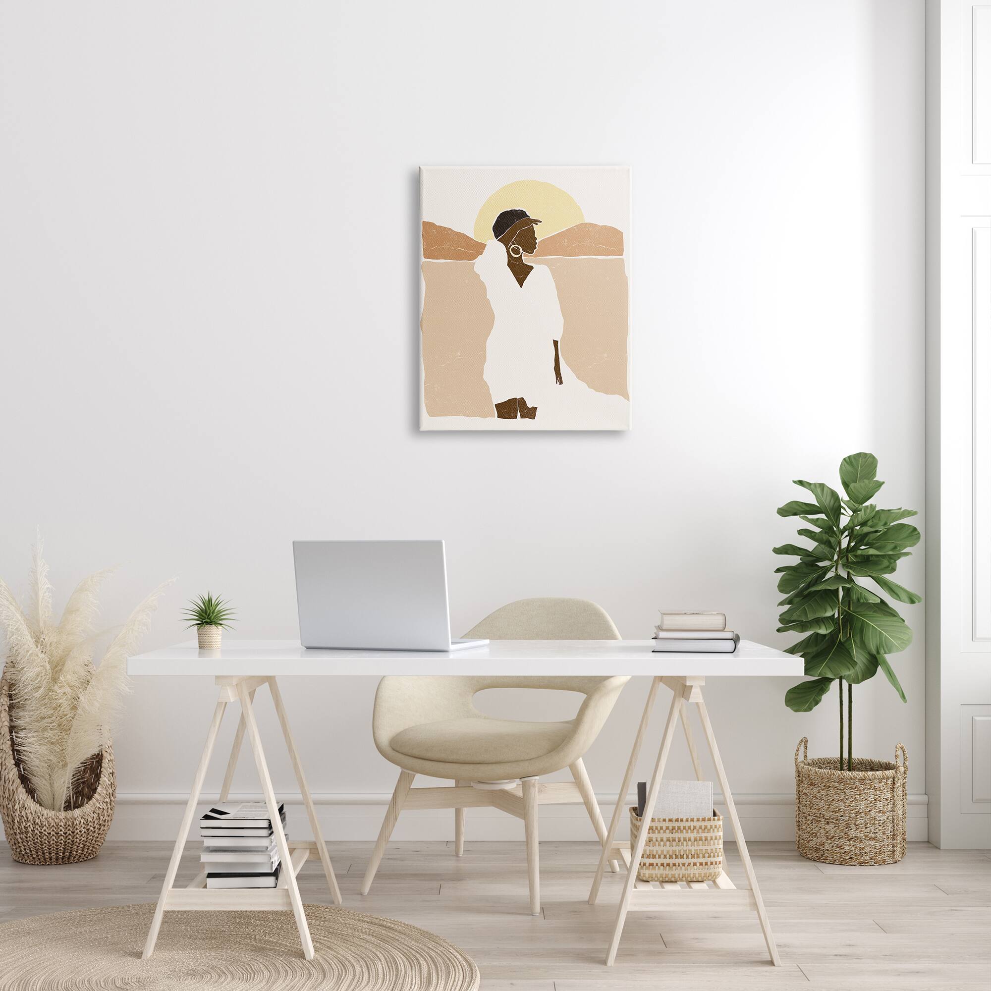 Stupell Industries Woman Gazing Across Canyon Desert Sunrise Landscape Canvas Wall Art