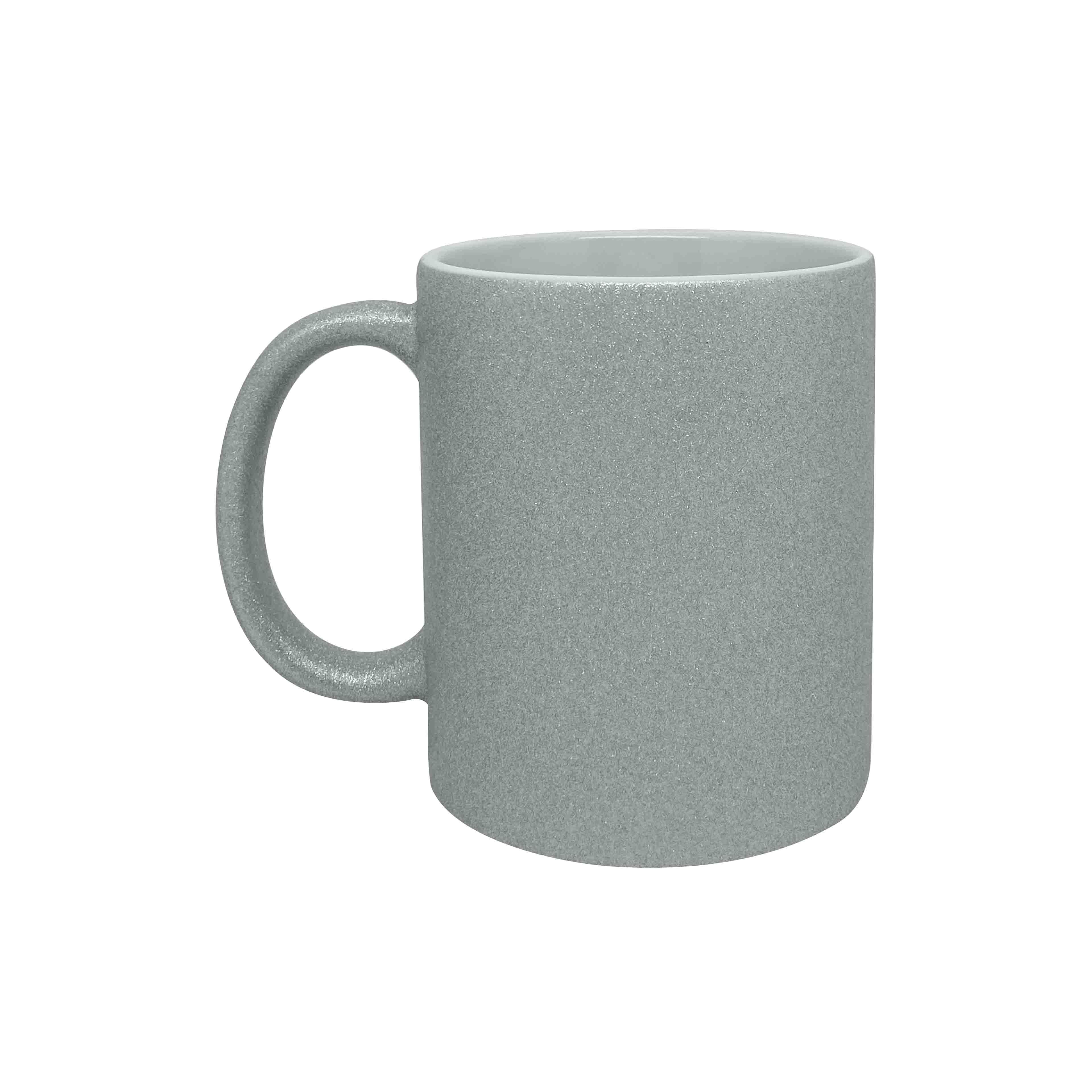 11.8oz. Silver Glitter Ceramic Sublimation Mug by Make Market®