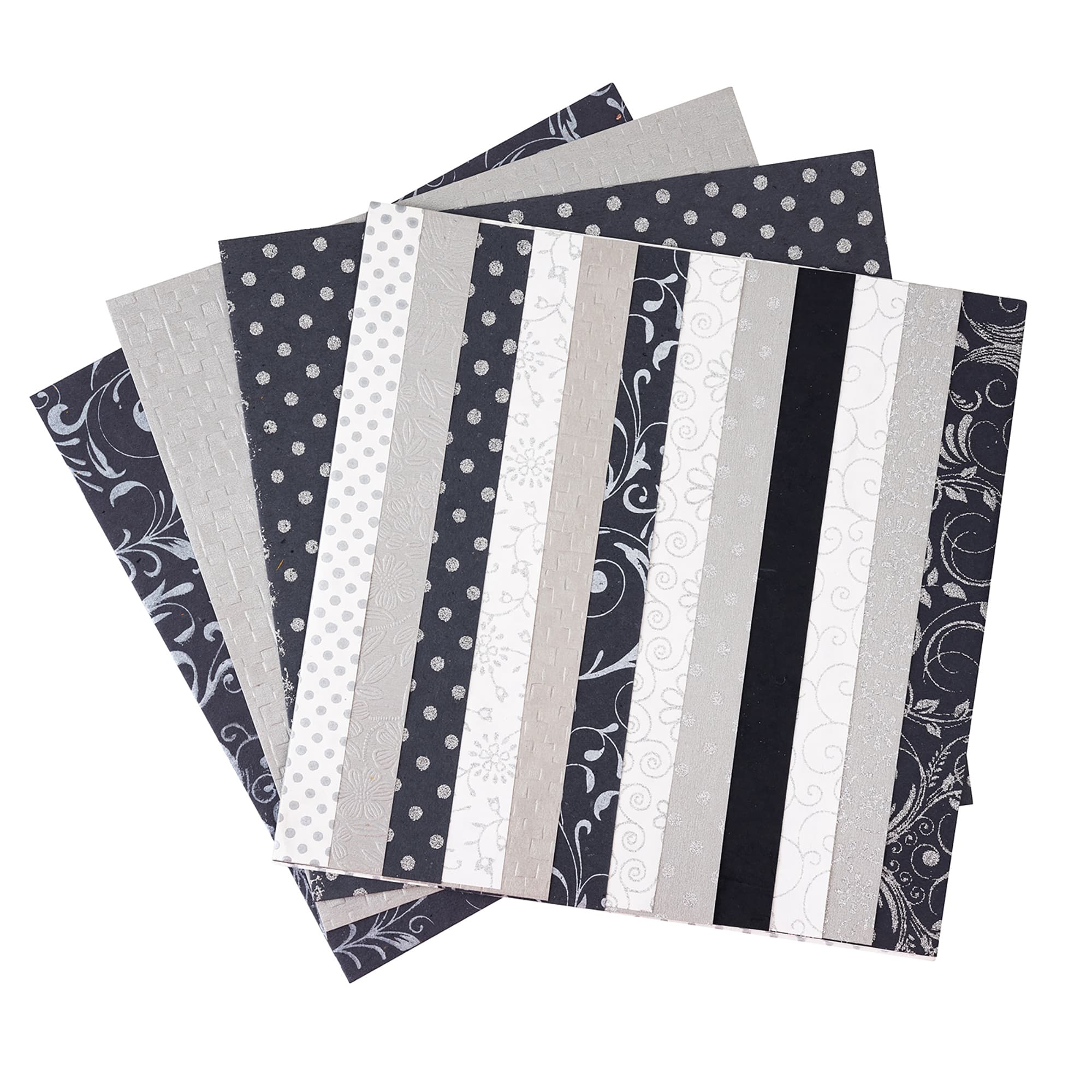 Colorbok® 12" x 12" Black & White Handmade Cardstock Pad, 24 Sheets