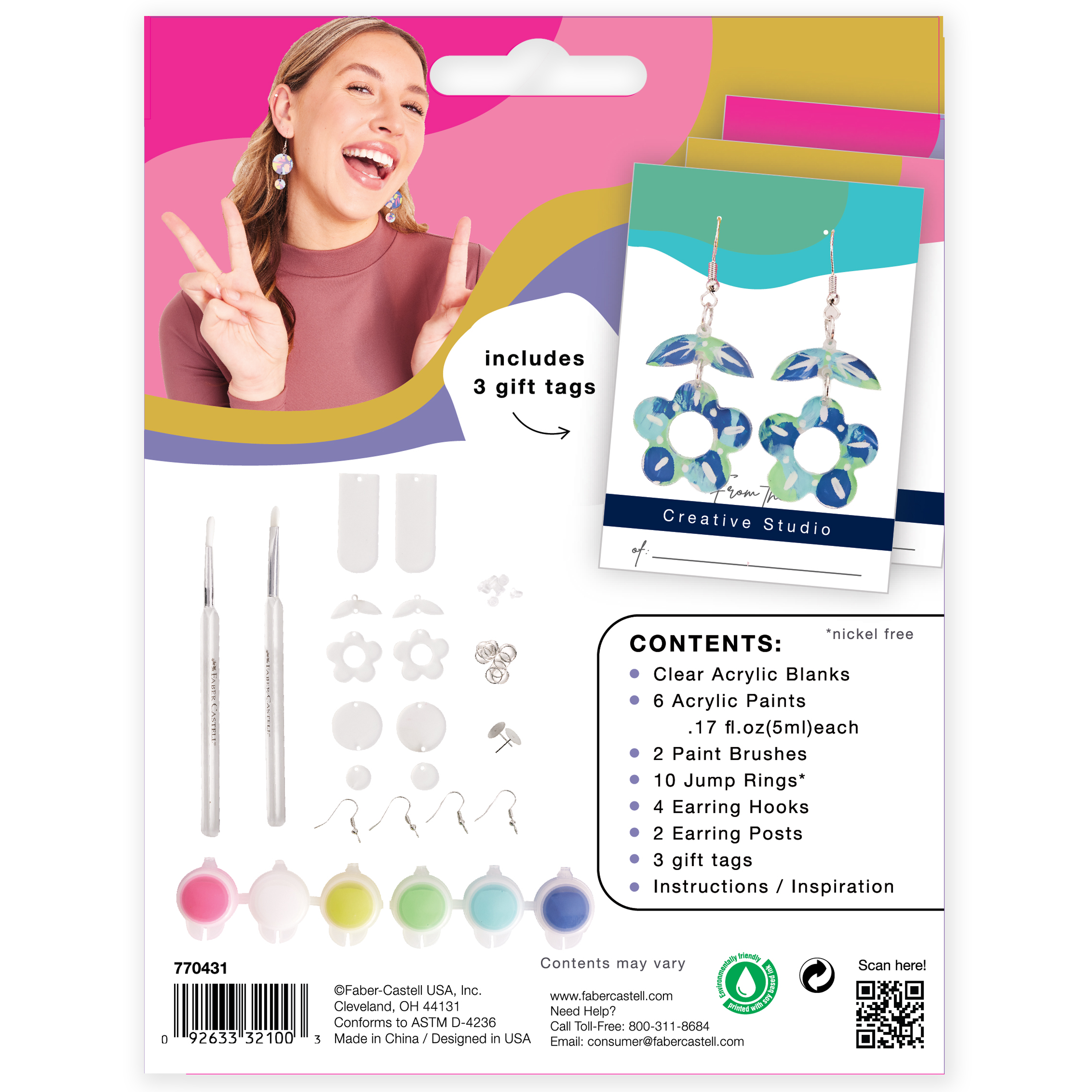 Faber-Castell® Painted Acrylic Earrings