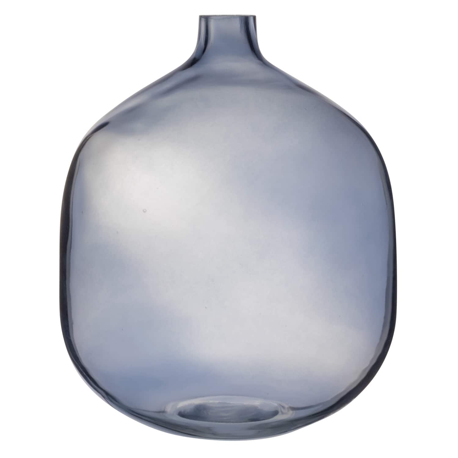 Hello Honey® 8" Blue Modern Round Tinted Glass Vase