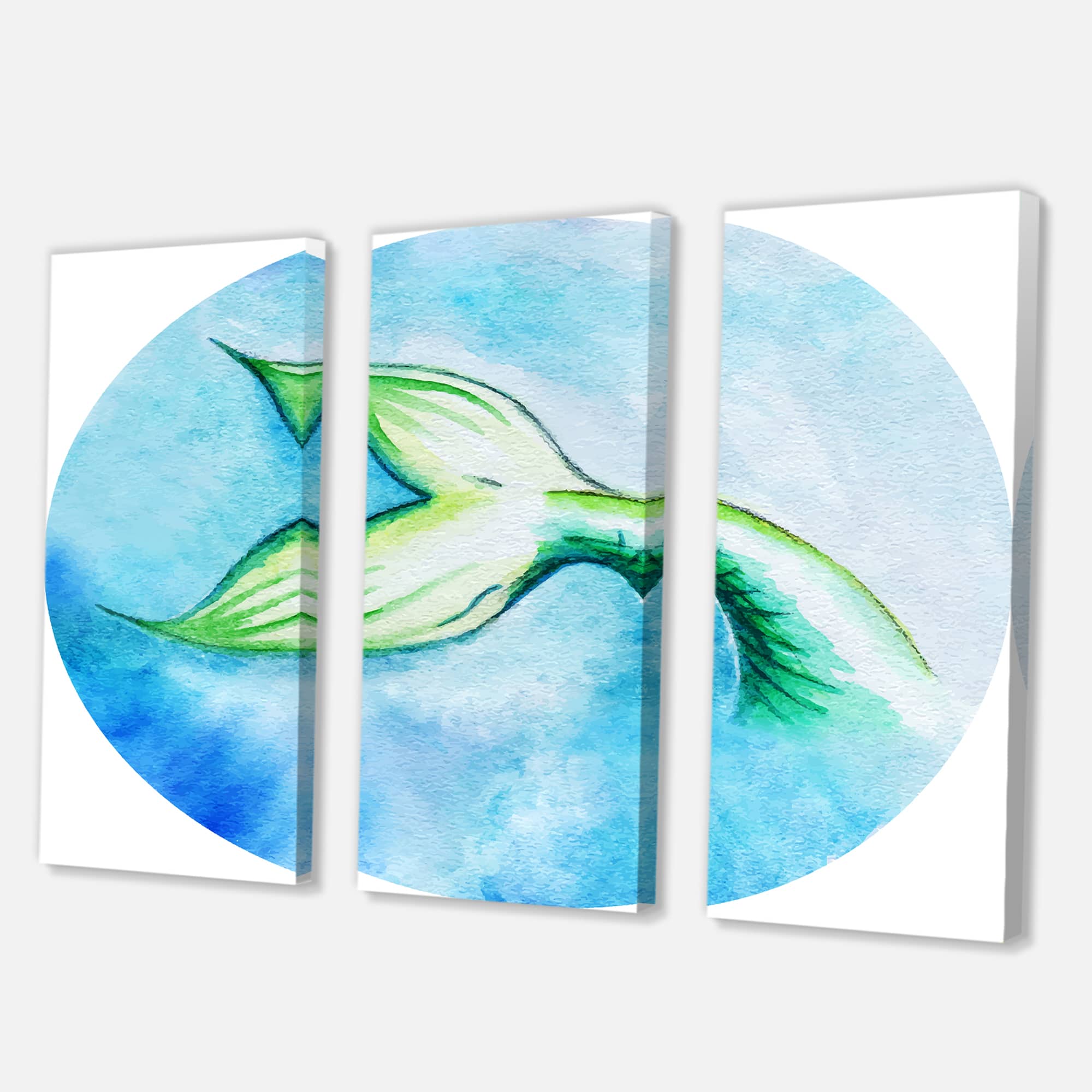 Designart - Mermaid Fish Tail - Nautical & Coastal Canvas Wall Art Print