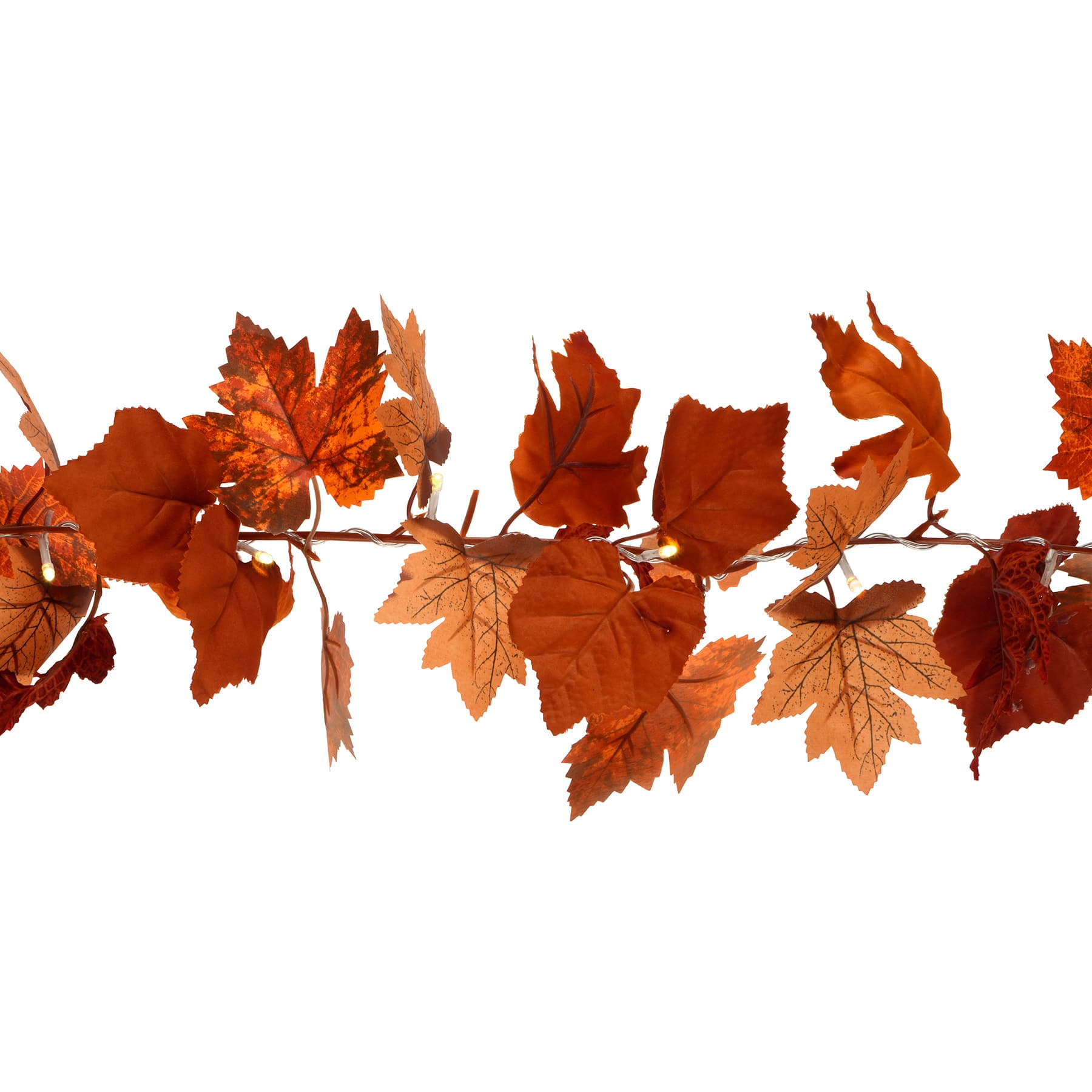20ct. Dark Orange Leaves Garland String Lights by Ashland®