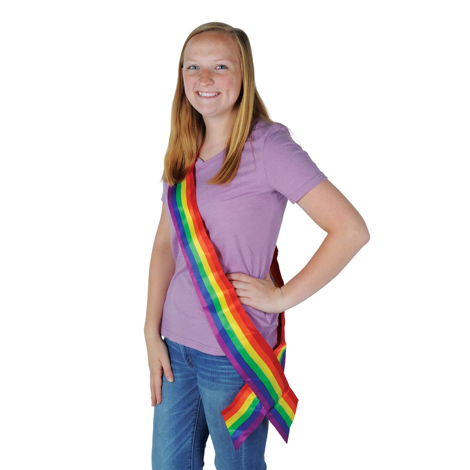 Beistle 33" x 4" Rainbow Satin Sash