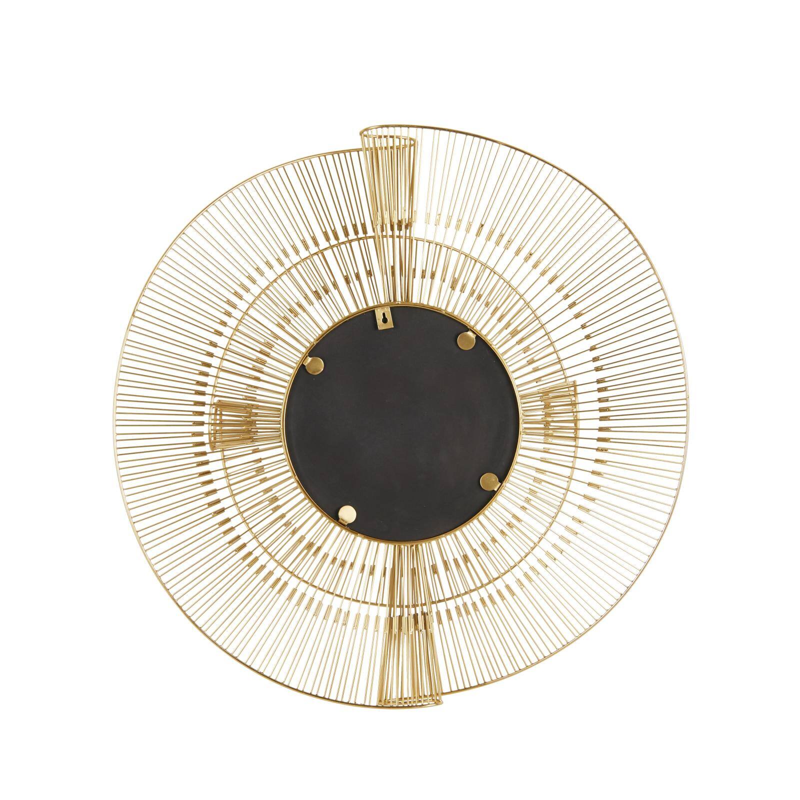 35" Gold Metal Starburst Layered Wall Mirror with Wire Starburst Rays
