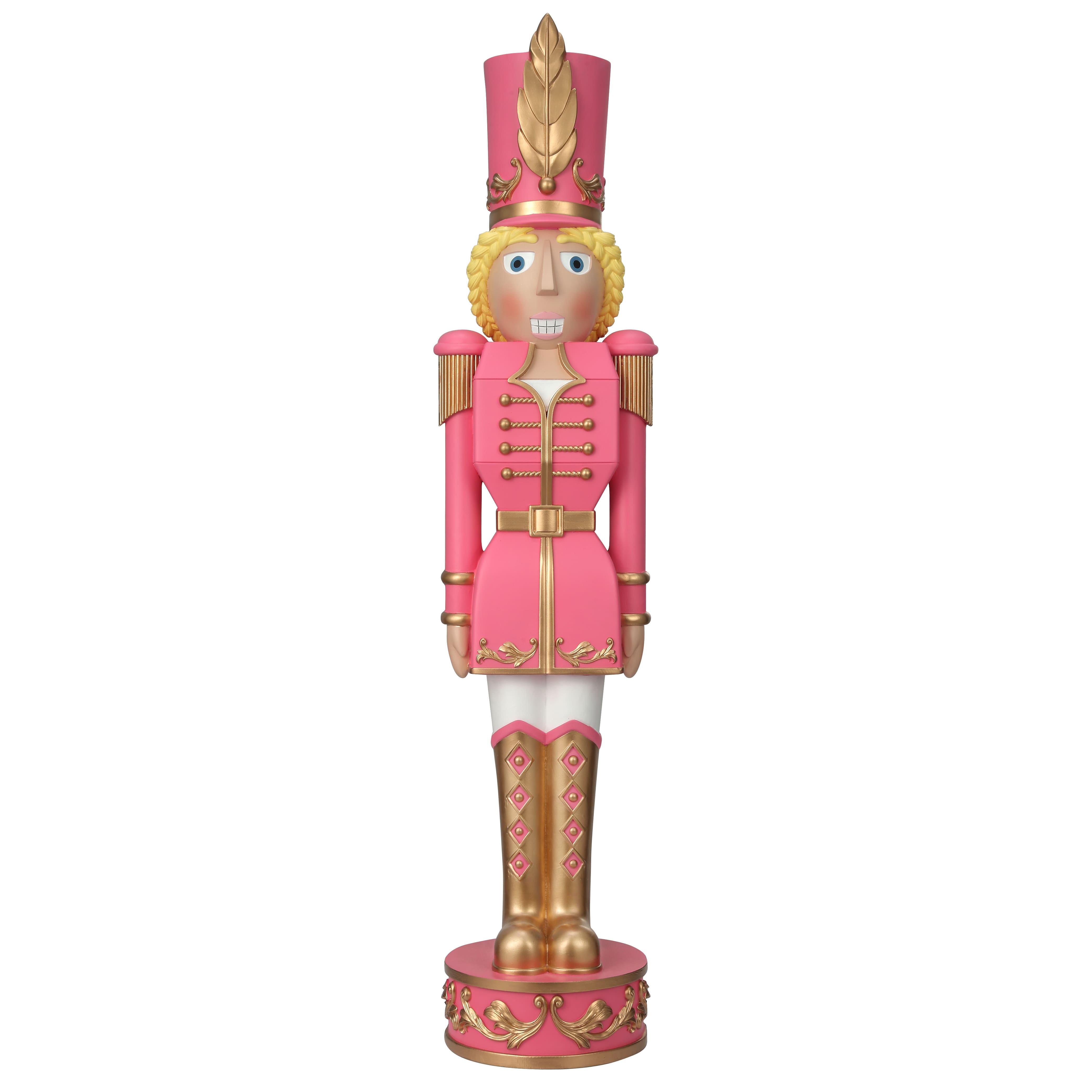 Haute Decor 37" Pink & Gold Decorative Christmas Nutcracker