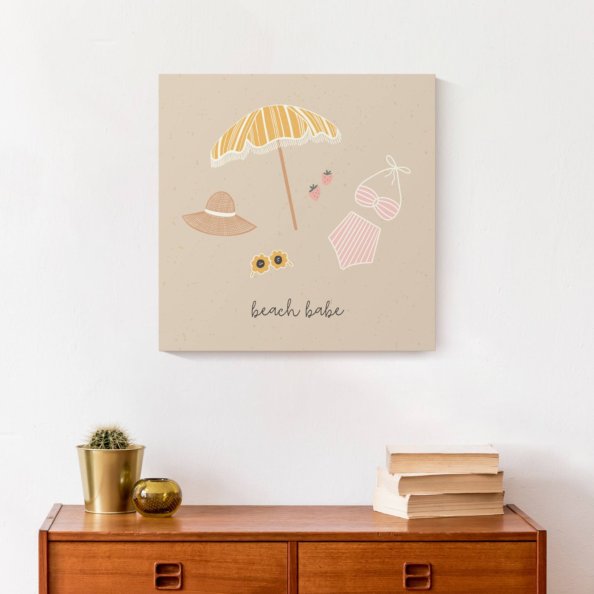 Beach Babe Essentials 16" x 16" Canvas Wall Art