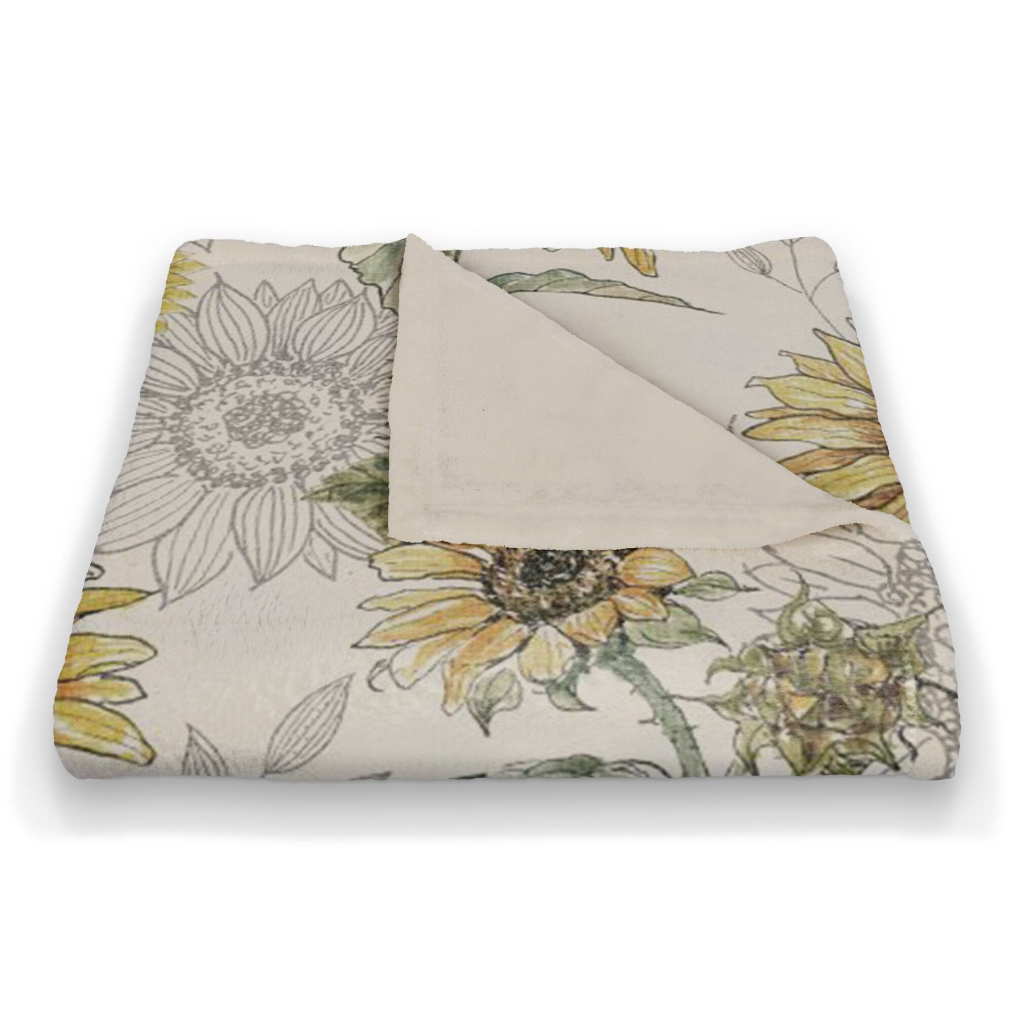 Sunflower Pattern Coral Fleece Blanket